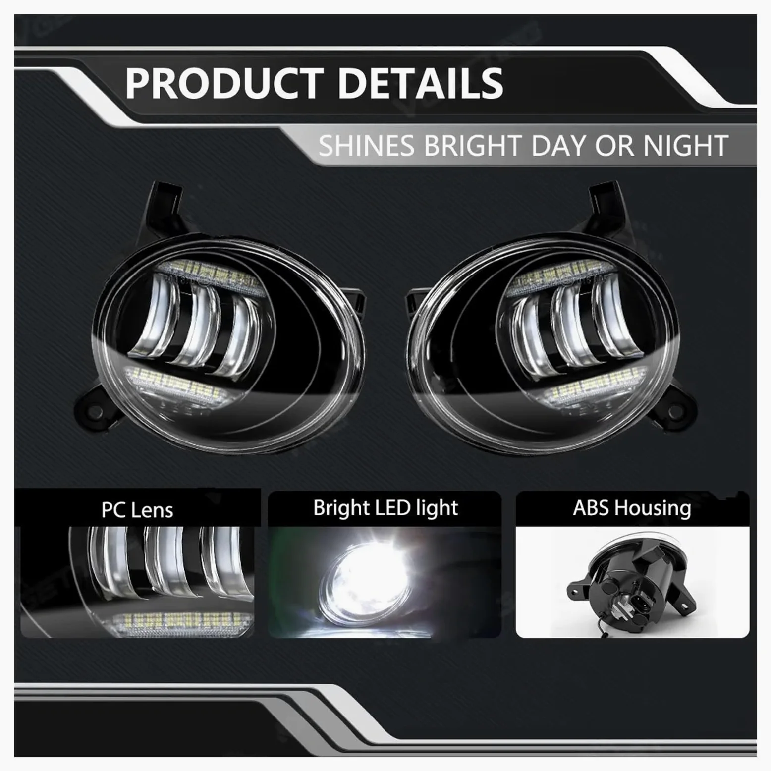 Faros Antiniebla 1 Par Faros Antiniebla LED Para VW Para Passat CC 2008-2012 luz Diurna - Piezas Coche(LED White)