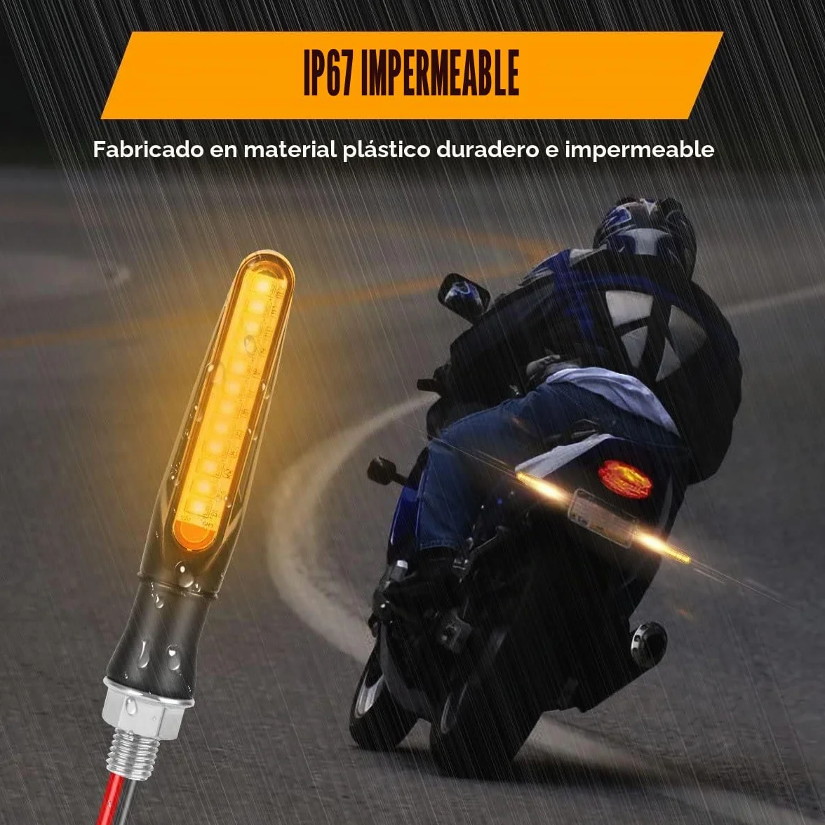 URAQT 4 indicadores de motocicleta, modo de flujo intermitente, luces indicadores de torneado de motocicleta, 12 V 12 LED universales impermeables para Scooter Quad Cruiser Off Road