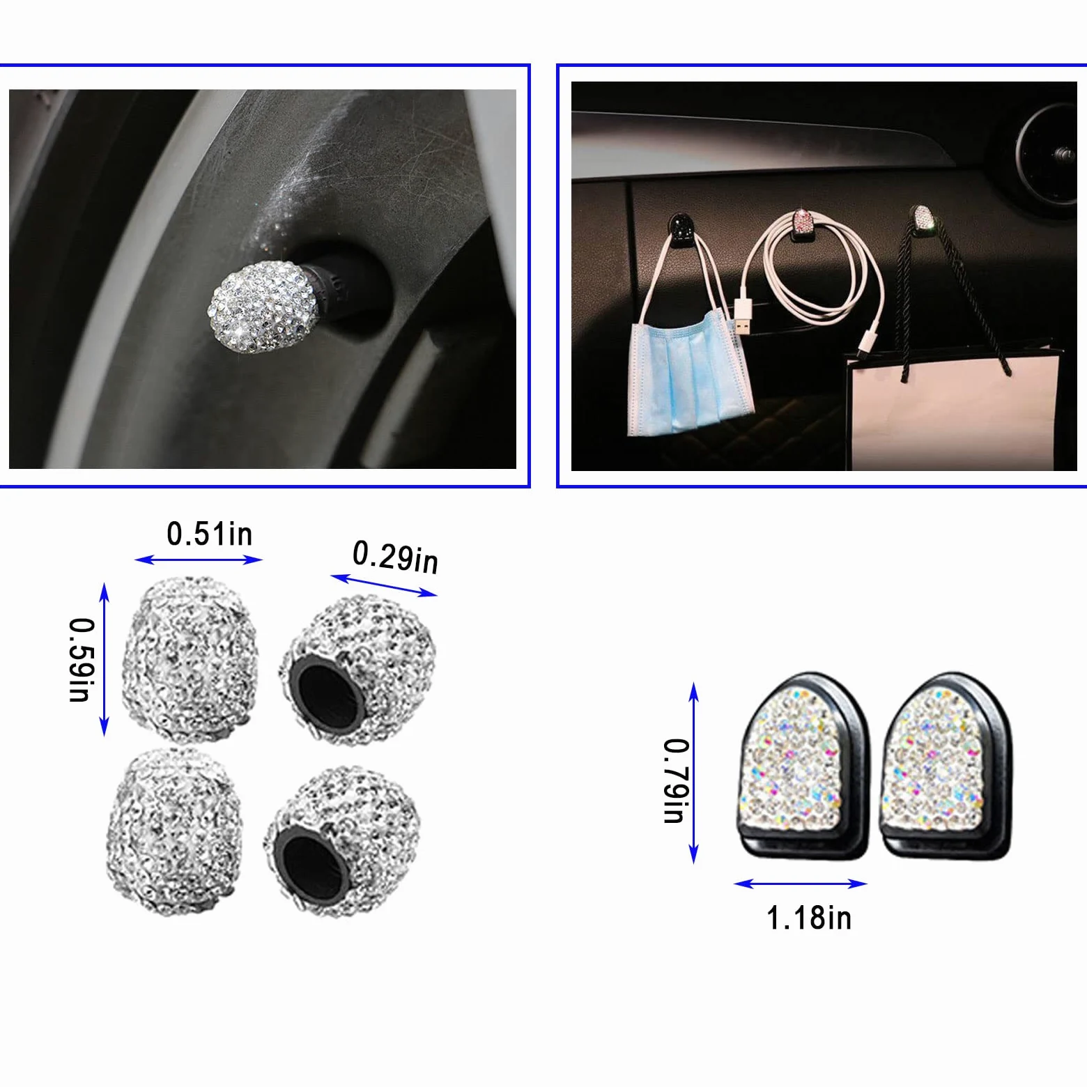 Bling Auto Accesorios Interior Mujeres Brillantes Soporte para gafas para coche Zündring