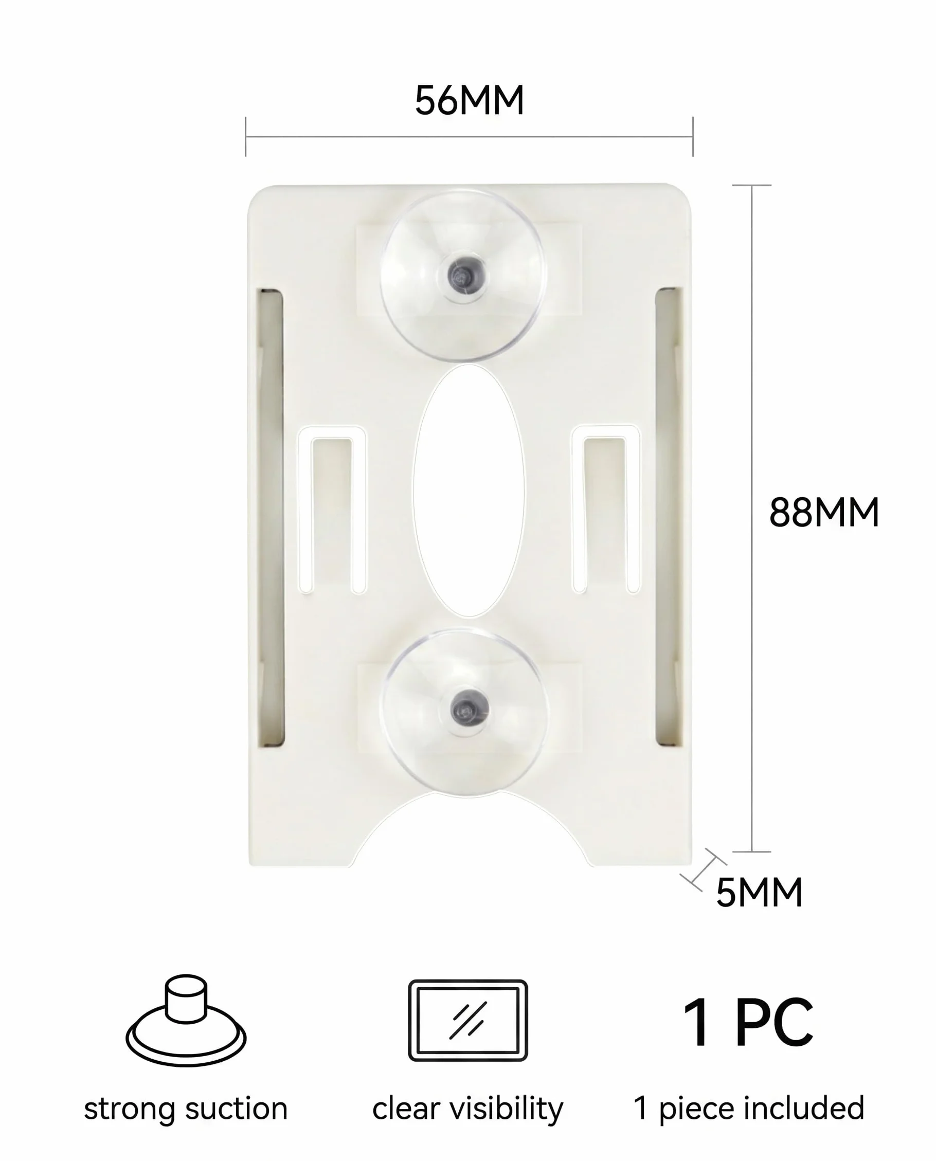 1 pieza Soporte de Tarjeta con Ventosa Gestión Vehículo Organizador de Permisos de Estacionamiento Titular de Tarjeta Rfid Pack,soporte de tarjetas para coche con ventosa (blanco)