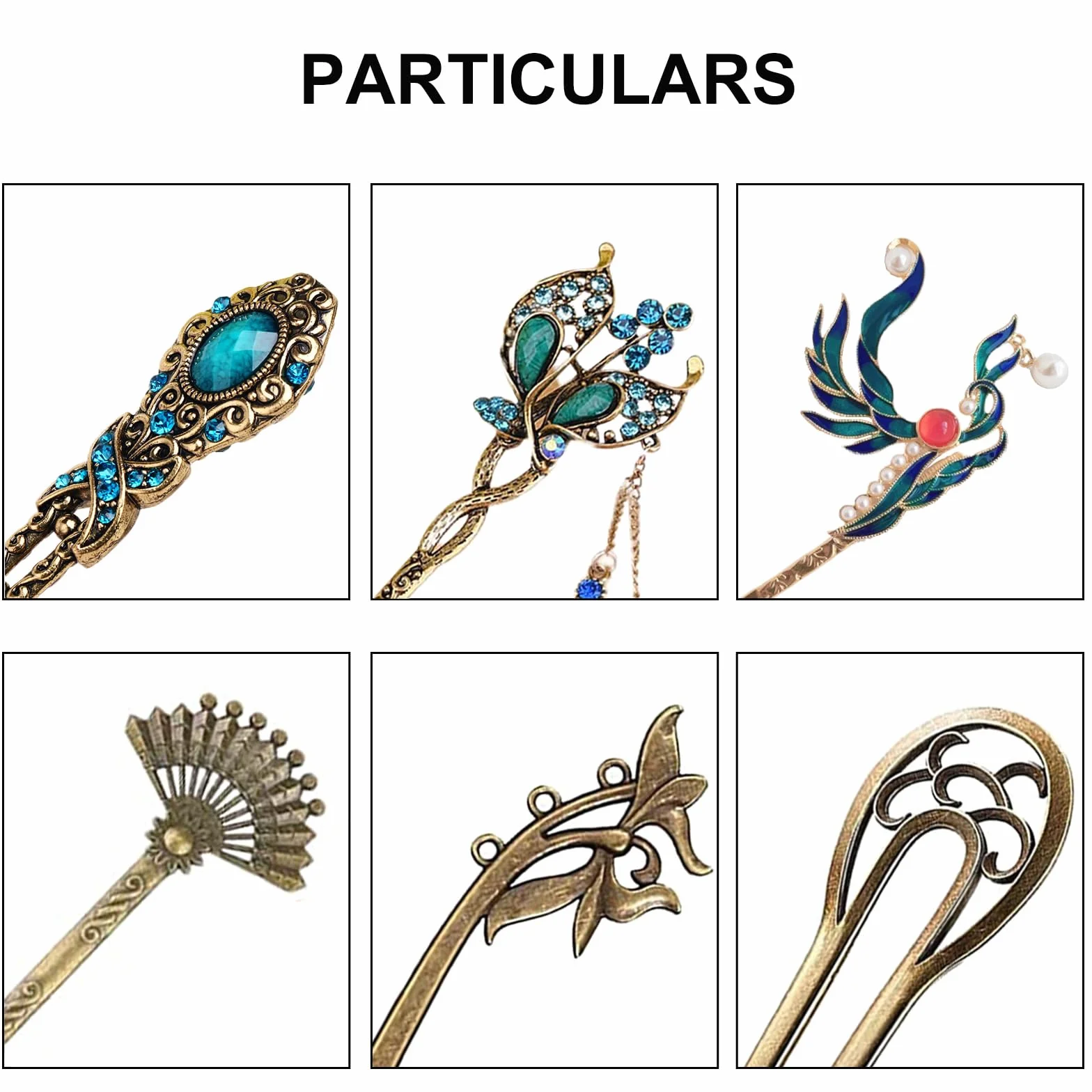 Palillos de Metal para el Pelo Elegante Vintage, Horquillas Chino Retro para Mujeres Niñas
