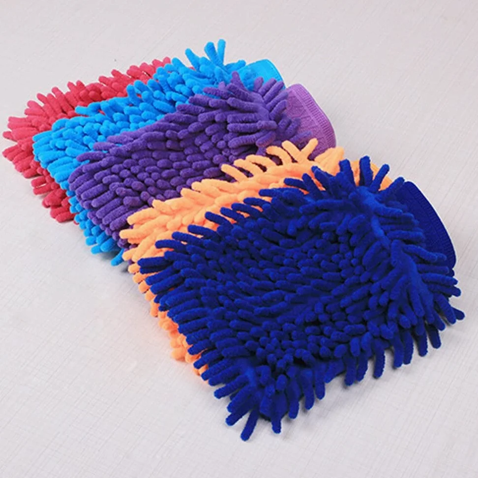 Manopla de lavado de autos, guante de lavado de coche, 1 unidad de guantes de lavado de coche de microfibra de chenilla, guantes de limpieza de coche, guante de lavado de coche (color: E