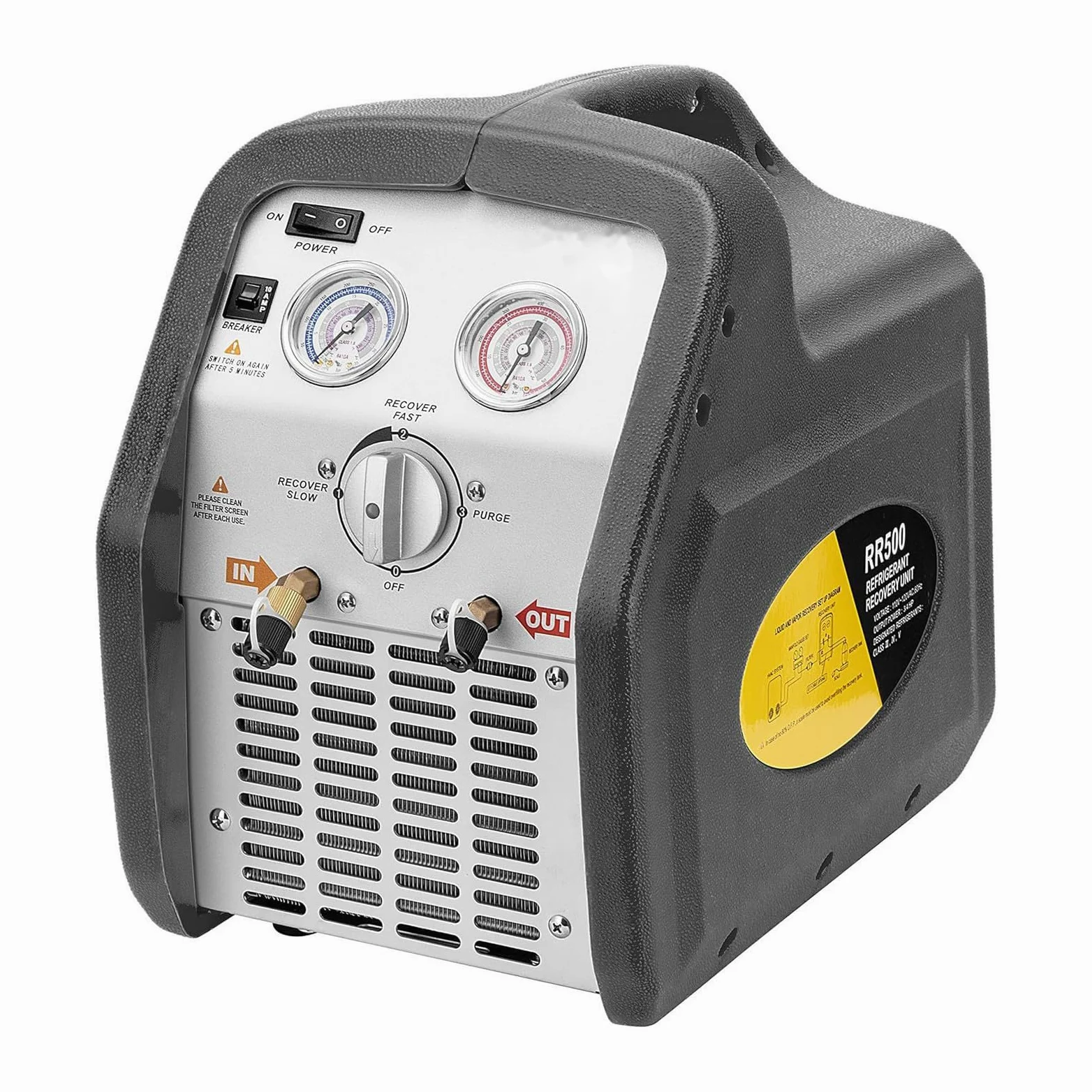 Máquina portátil de recuperación de refrigerante 1hp/3/4 H -P - Máquina de recuperación de CA120V HVAC para refrigerante líquido