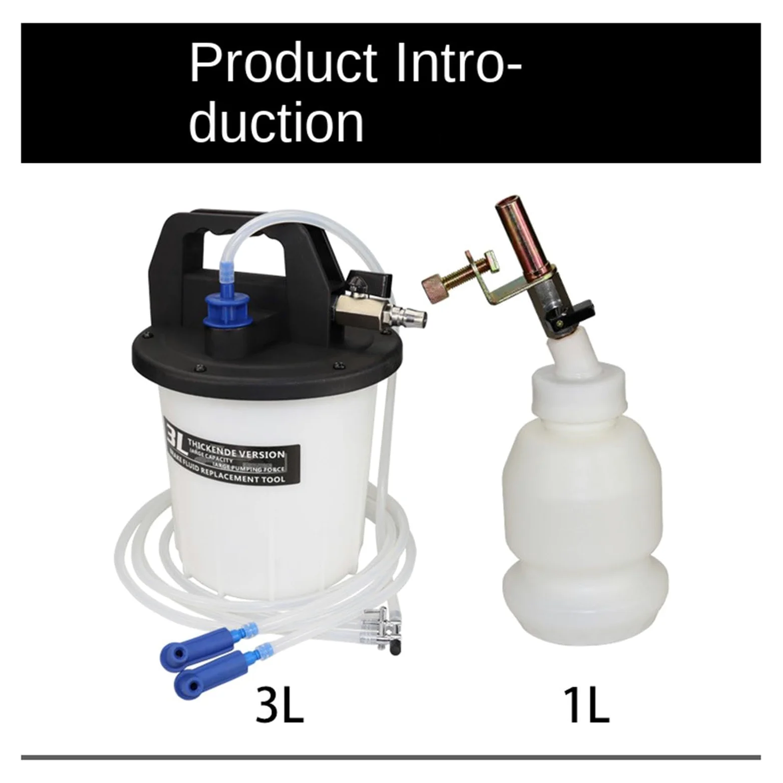 Extractor de Líquido de Frenos Depósito antirretorno de 3L de capacidad | Kit Extractor Fluido Frenos para Reparación Vehículo Para Mecánicos de Coche, Mantenimiento y Garaje