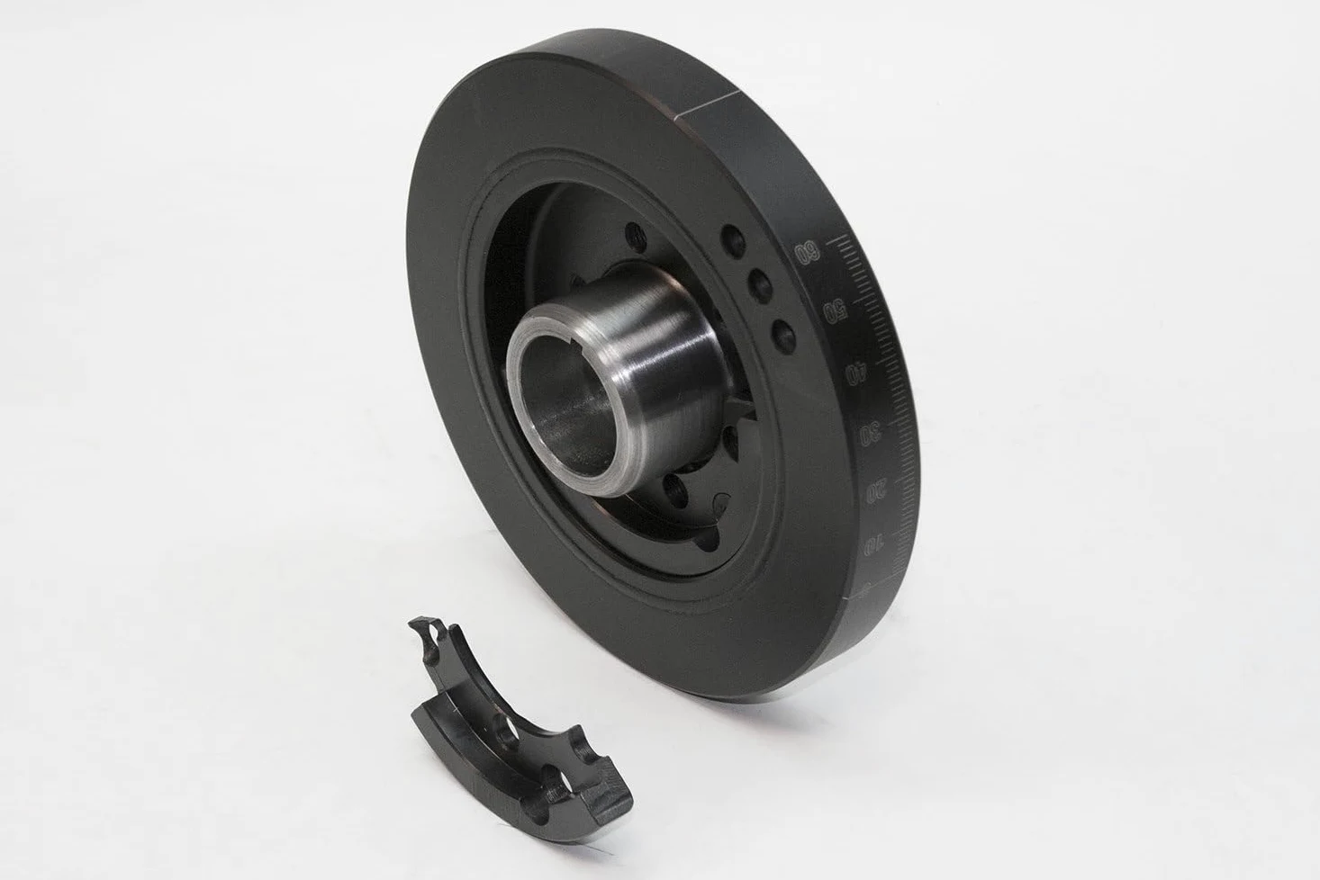 PRW Industries 2344041 Amortiguador Sportsman de hierro nodular de alto rendimiento equilibrio interno/externo de 7.3 pulgadas OD negro [disponible hasta agotar existencias]