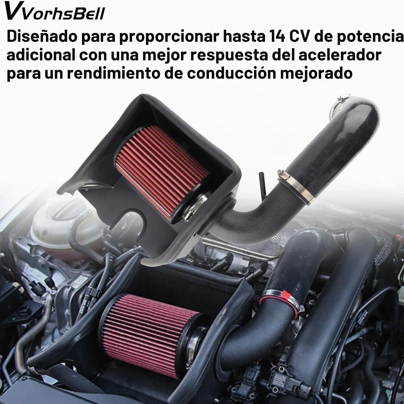 Kit de admisión de aire frío compatible con motores Audi A3 Q2 Q3 VW Golf MK7 1.4L EA211, sistema de admisión de aire de alto rendimiento con escudo térmico