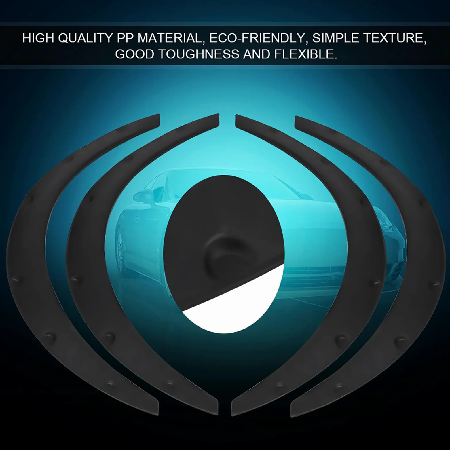 Protector de cejas para ruedas de plástico PP negro, 4 piezas, compatible con vehículos todo terreno