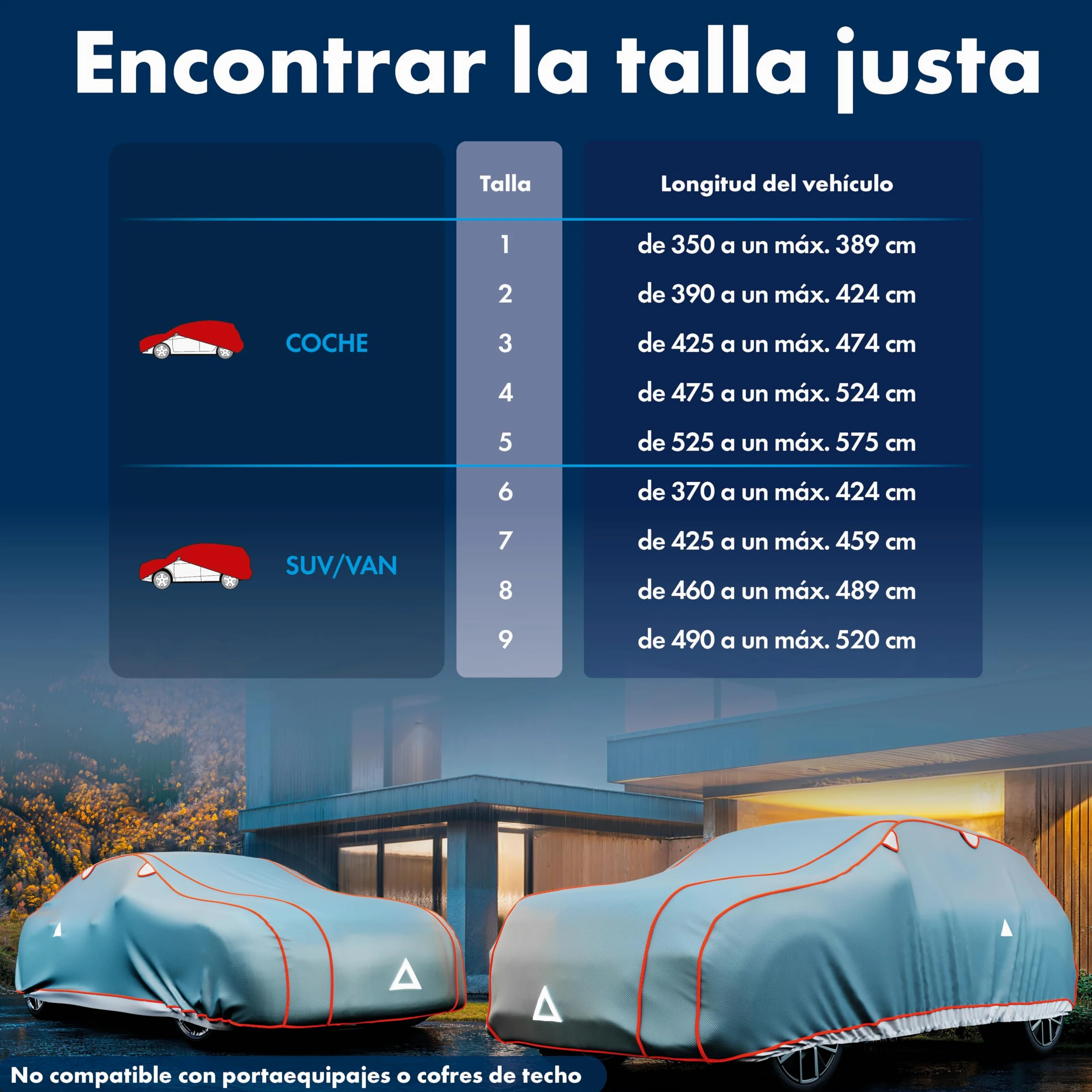 WALSER Lona de protección antigranizo para Coche Funda Repelente al Agua antigranizo, Certificado por TÜV Austria* Perma Protect Complete, Lona de protección Talla 8