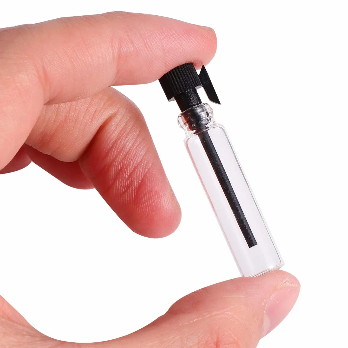 EXCEART 100 Piezas Mini Botellas de Perfume Vacías Frasco Cuentagotas 1 Ml Negro