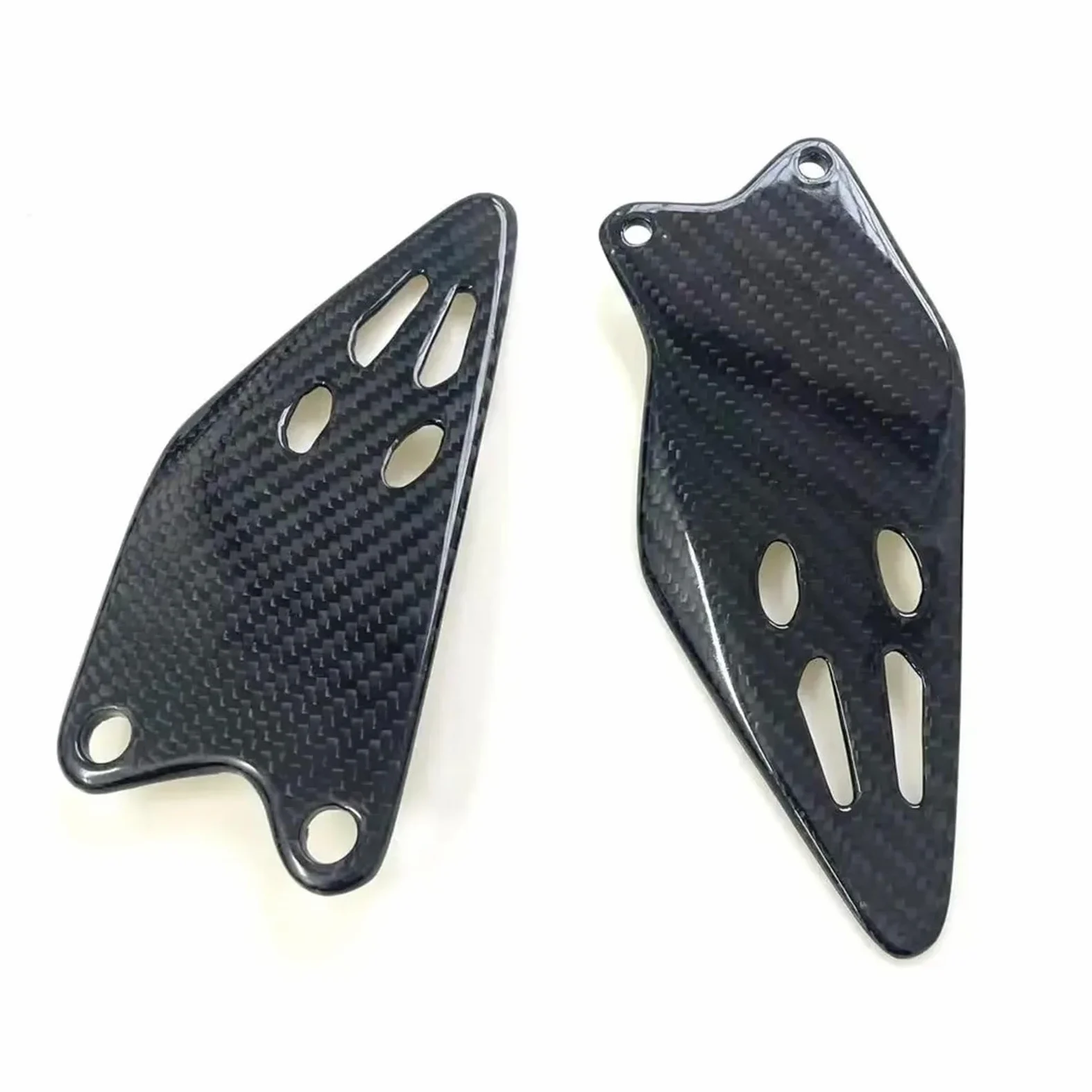 Protector de Escape Protectores de talón y reposapiés Traseros de Fibra de Carbono para Kawasaki ZX-6R 636/2019-2025 Deflectores de Calor para Escape