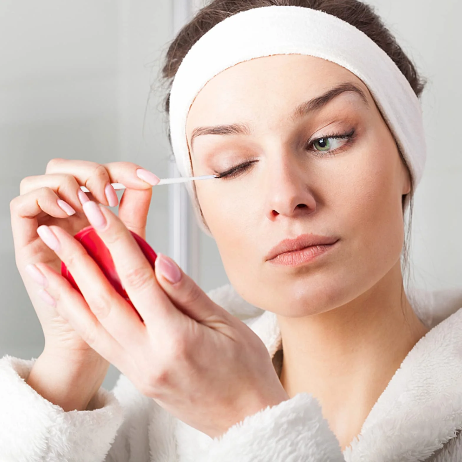 Cepillo de Extensión de Pestañas, Micro Aplicador Mascara, 100 Piezas Herramienta de Injerto (Blanco)