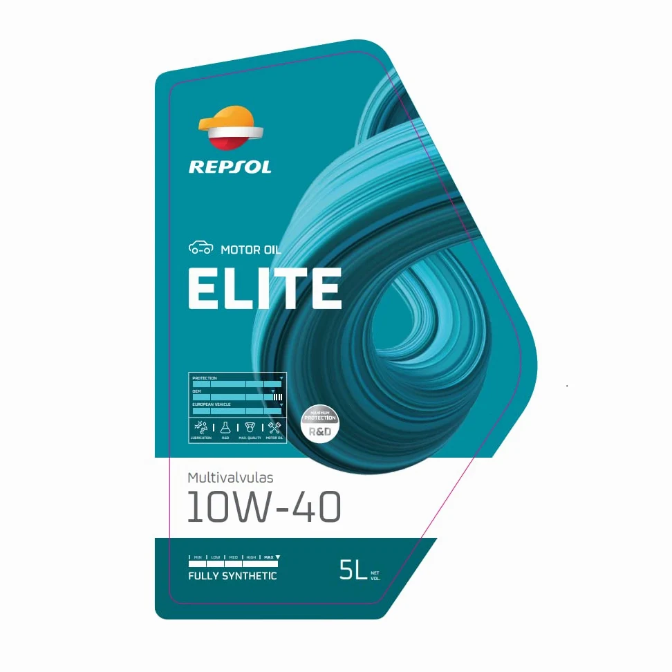 REPSOL aceite lubricante con base sintética para coche ELITE MULTIVÁLVULAS 10W-40 5L