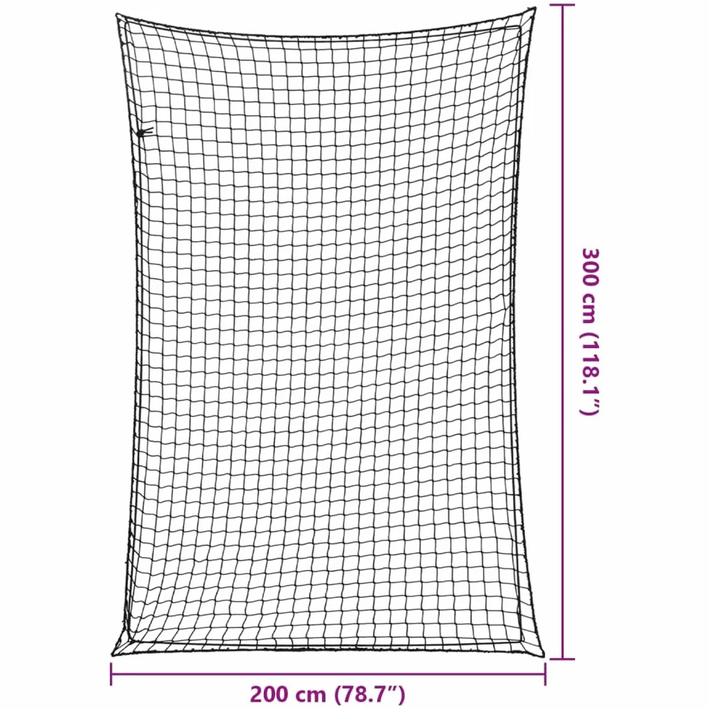 Red de remolque con cuerda de goma negra 3 x 2 m de material PP resistente, universal para remolques, camiones, SUV, resistente a la intemperie y a los rayos UV, seguridad de carga y red de
