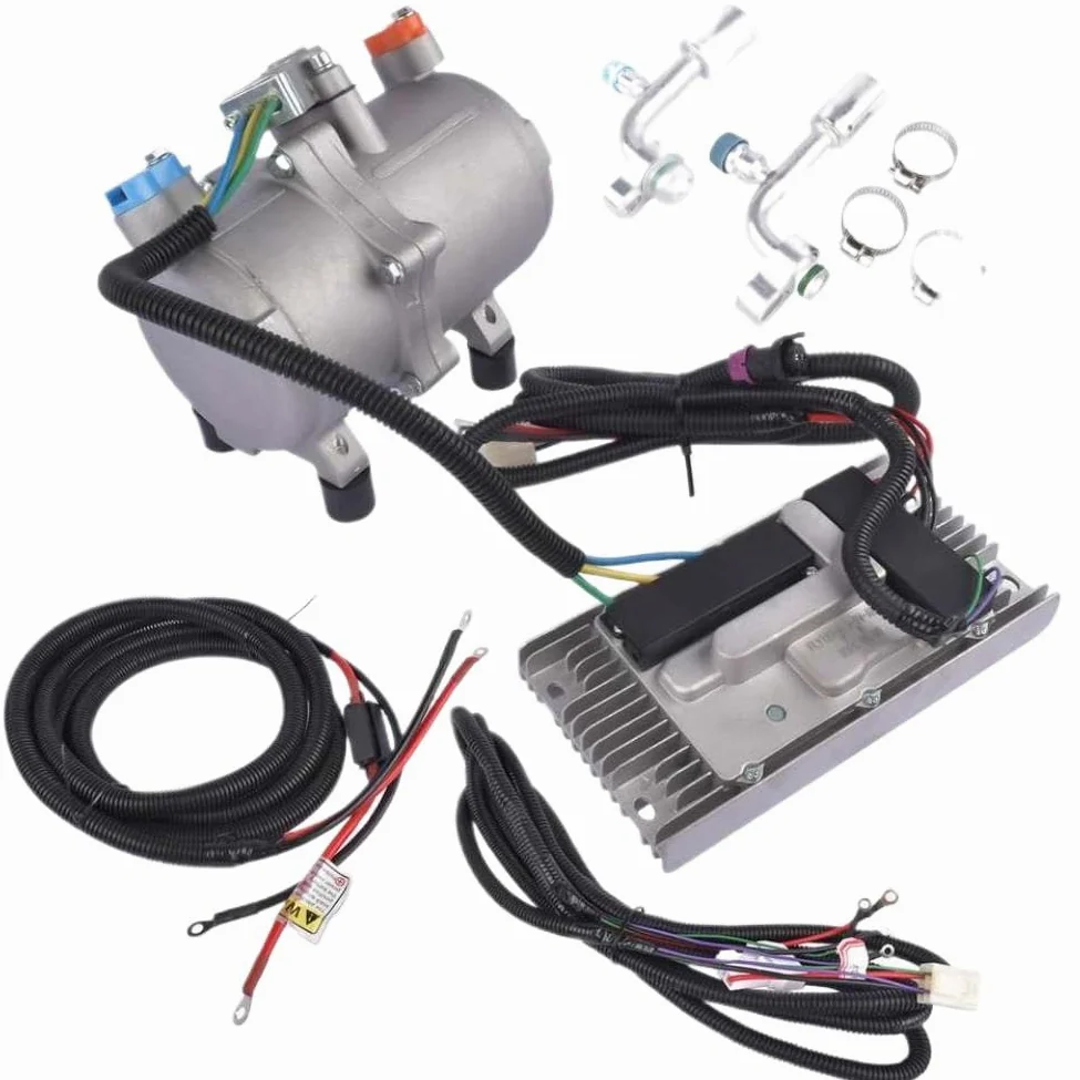 Kit de compresor de aire acondicionado de 12 V, compatible con vehículos recreativos, furgonetas, autobuses