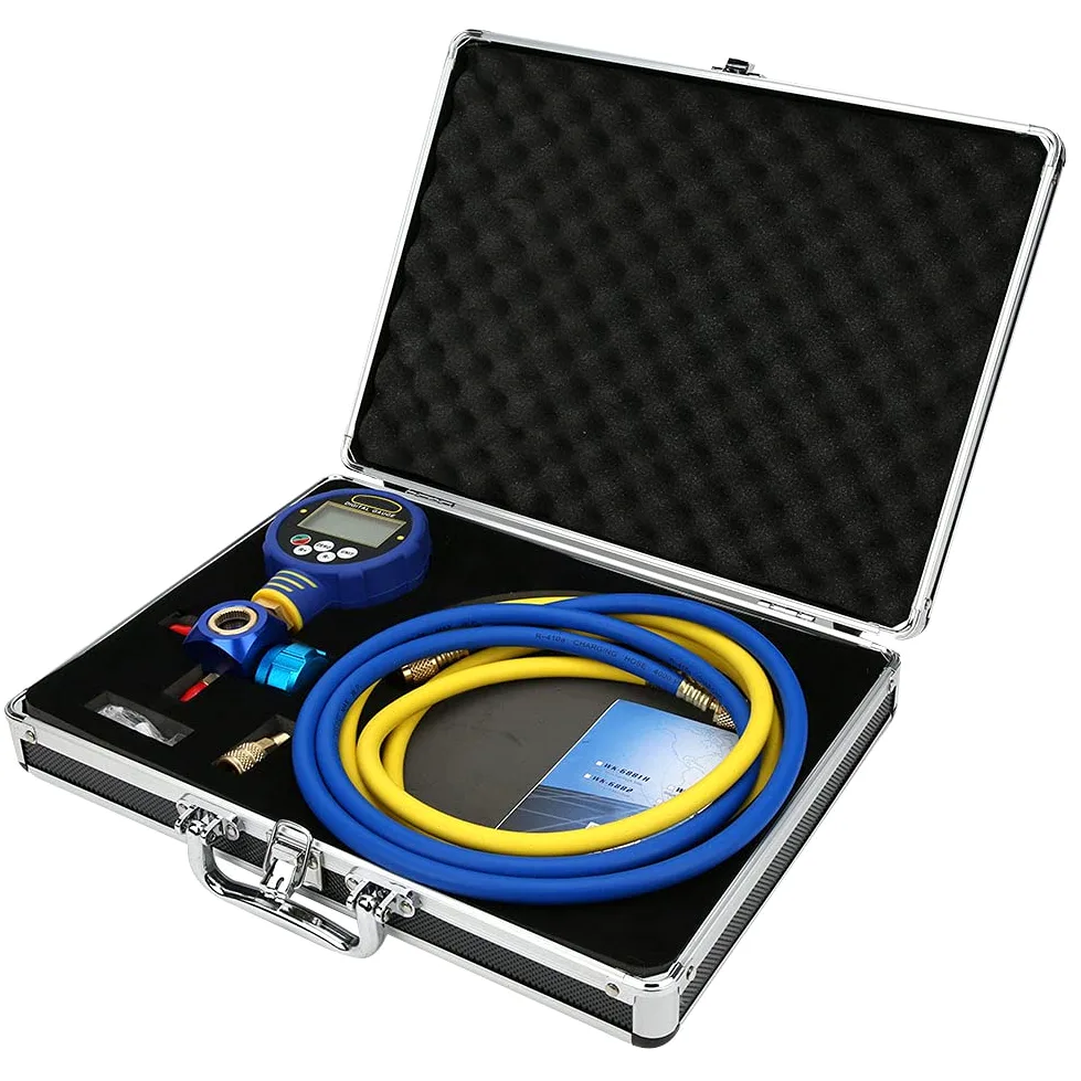 Naroote Medidor de Refrigerante Digital Probador Avanzado de Colector de Vacío de Baja Presión para Profesionales de HVAC 1/8 pulg. NPT