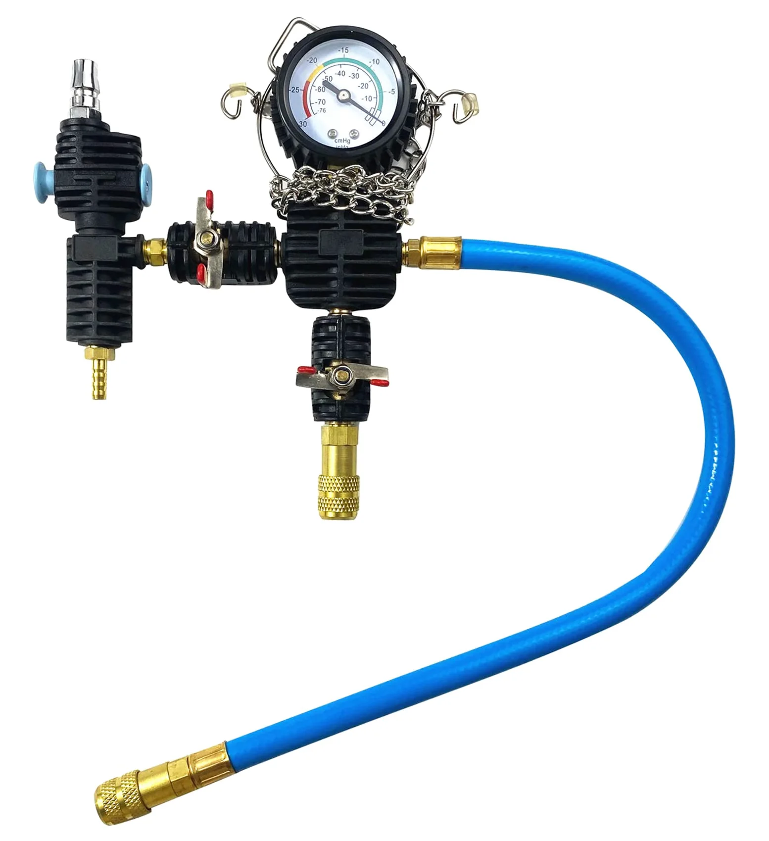 Kit de comprobador de presión del radiador del sistema de enfriamiento de 28 piezas, comprobador de presión del refrigerante del radiador, comprobador de detector de fugas de agua del automóvil, co