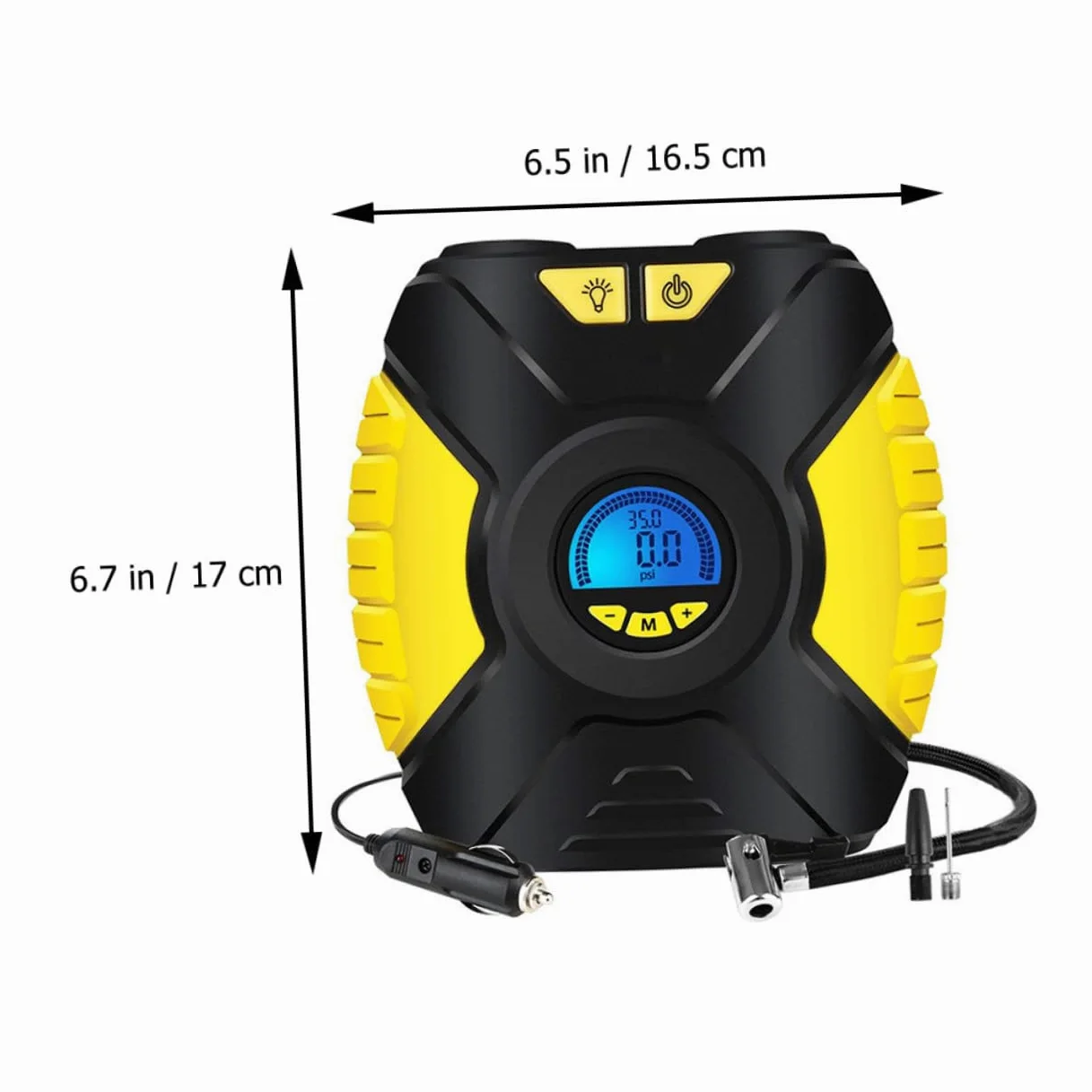 GALPADA 1 Juego inflador Portable Air Pump Portable Air Compressor Bomba de neumáticos de vehículos Bomba Inflable de Aire Pantalla Digital Accesorios de Auto Bomba de Aire Cobre