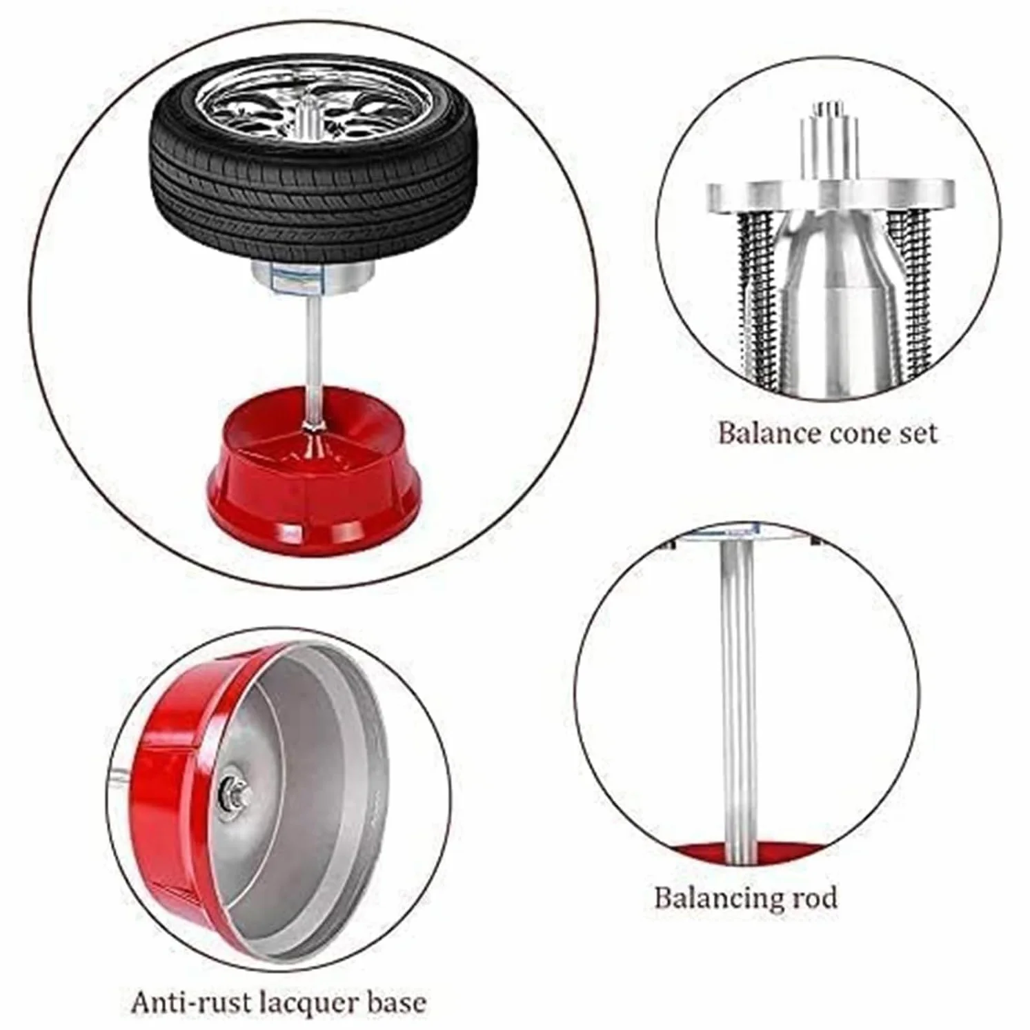 Soporte De Equilibrio De Neumáticos para Ruedas, Equilibrador De Neumáticos De Equilibrio De Servicio Pesado, Herramientas De Vehículos De Rueda De Balancer De Balancer De Neumáticos De Acero. para