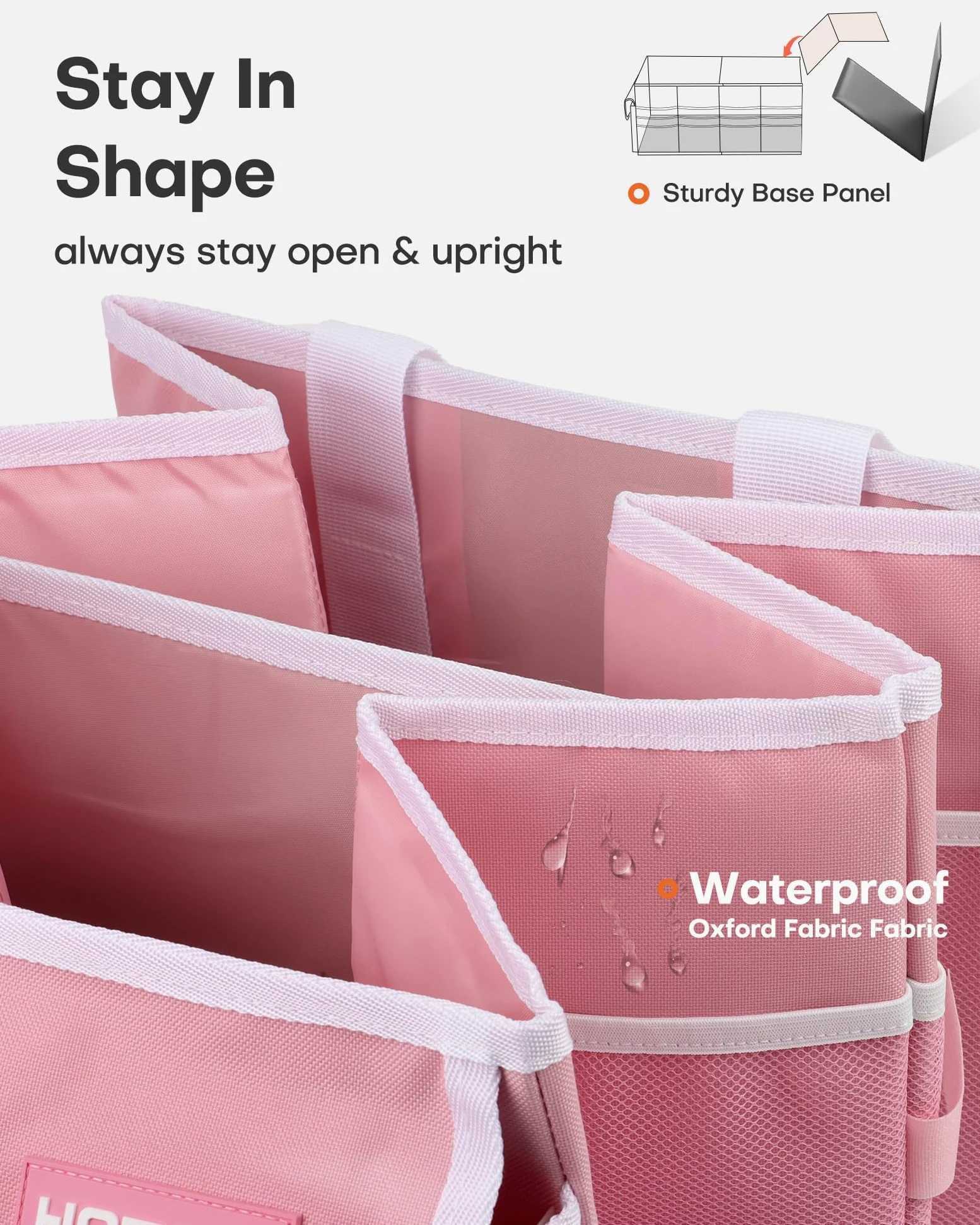 HOTOR Organizador de maletero de coche, Separador Maletero para Coche, Rosa, Básico, 2 Compartimentos