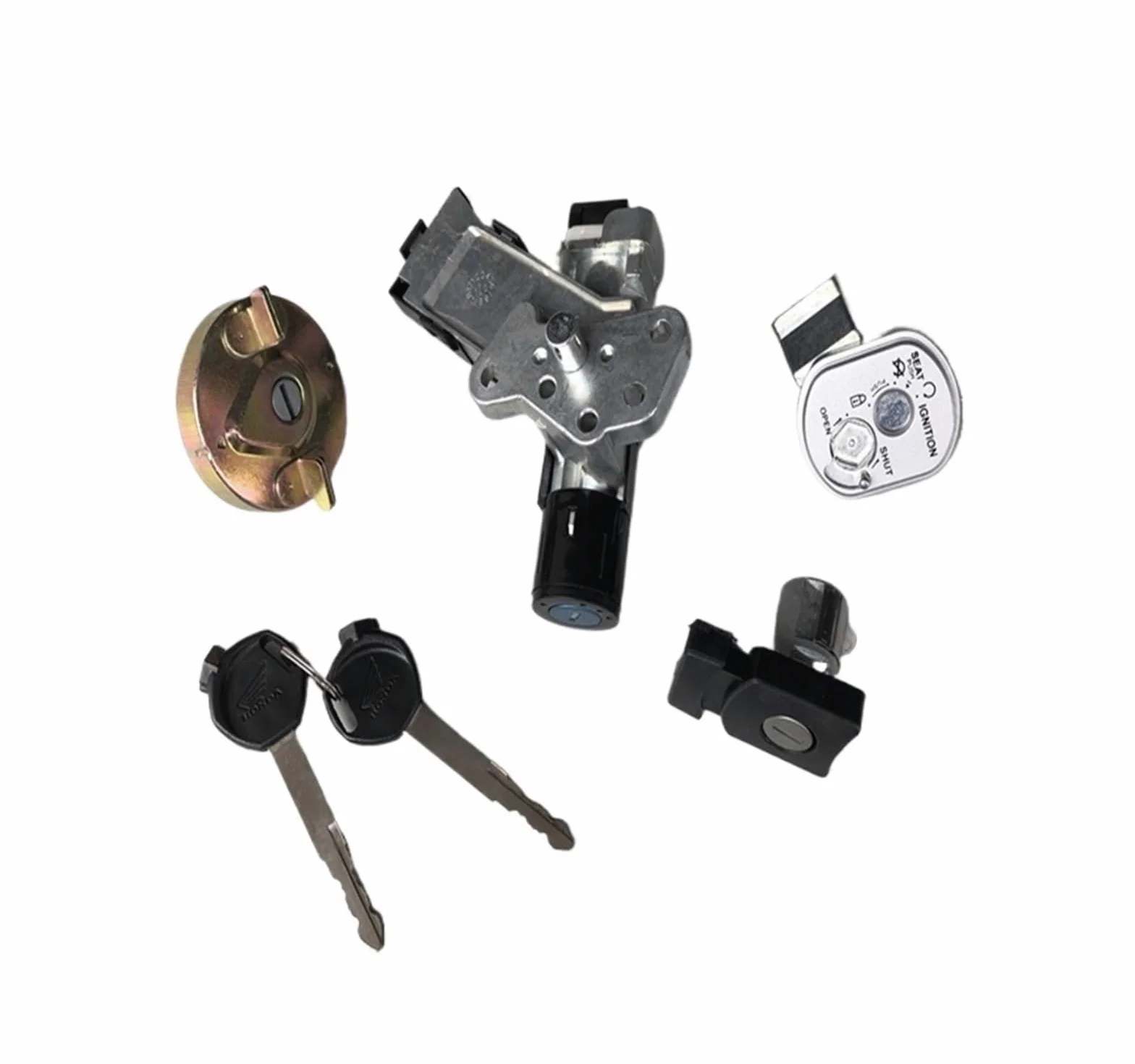 Compatible Con Honda NHX110 SCR110 LEAD 110 GFM 110cc Motocicleta Bloqueo Completo Llave De Encendido Conjunto Asiento Cerradura de encendido con llaveJuego