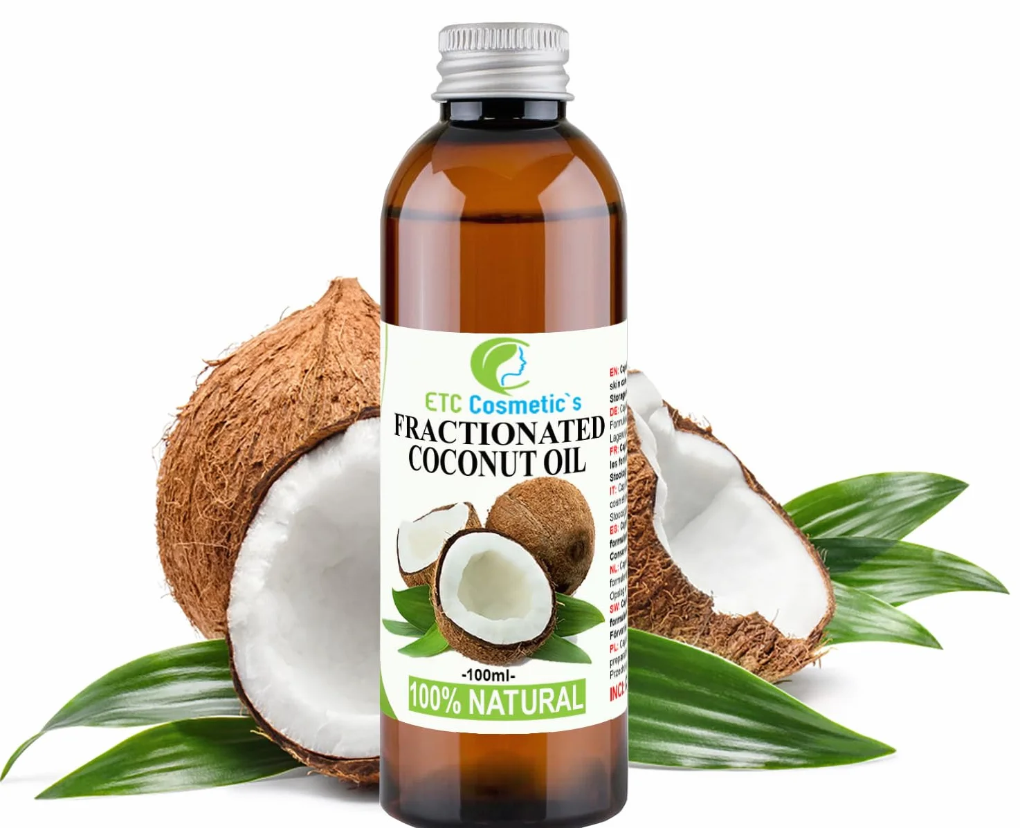 Natural Fractionated Coconut Oil 100ml Puro 100% Natural