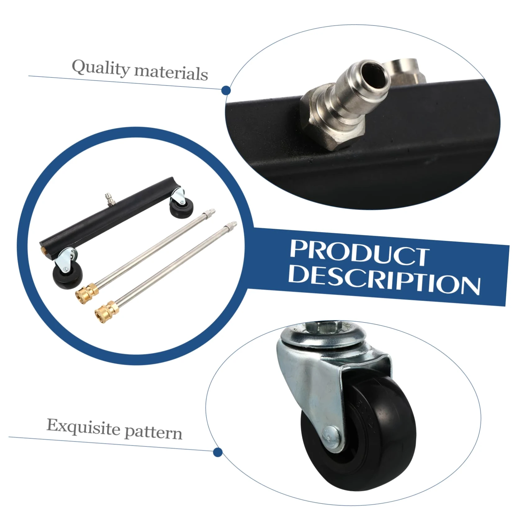Hemobllo Cepillo para Hidrolavadora de Chasis Liberación Rápida 1/4 | Acero Inoxidable y Latón, Negro, Limpieza de Suelo y Bastidor de Coche, Remolque y Vehículo Comercial