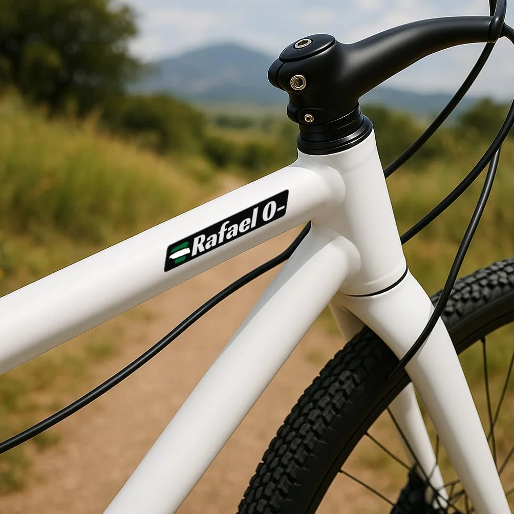 6 x Pegatina Personalizada Bandera España Nombre Vinilo. Adhesivo Impermeable para Bici Moto Casco Botella. Sticker Resistente Personalizable para Superficies Lisas Interiores y Exteriores