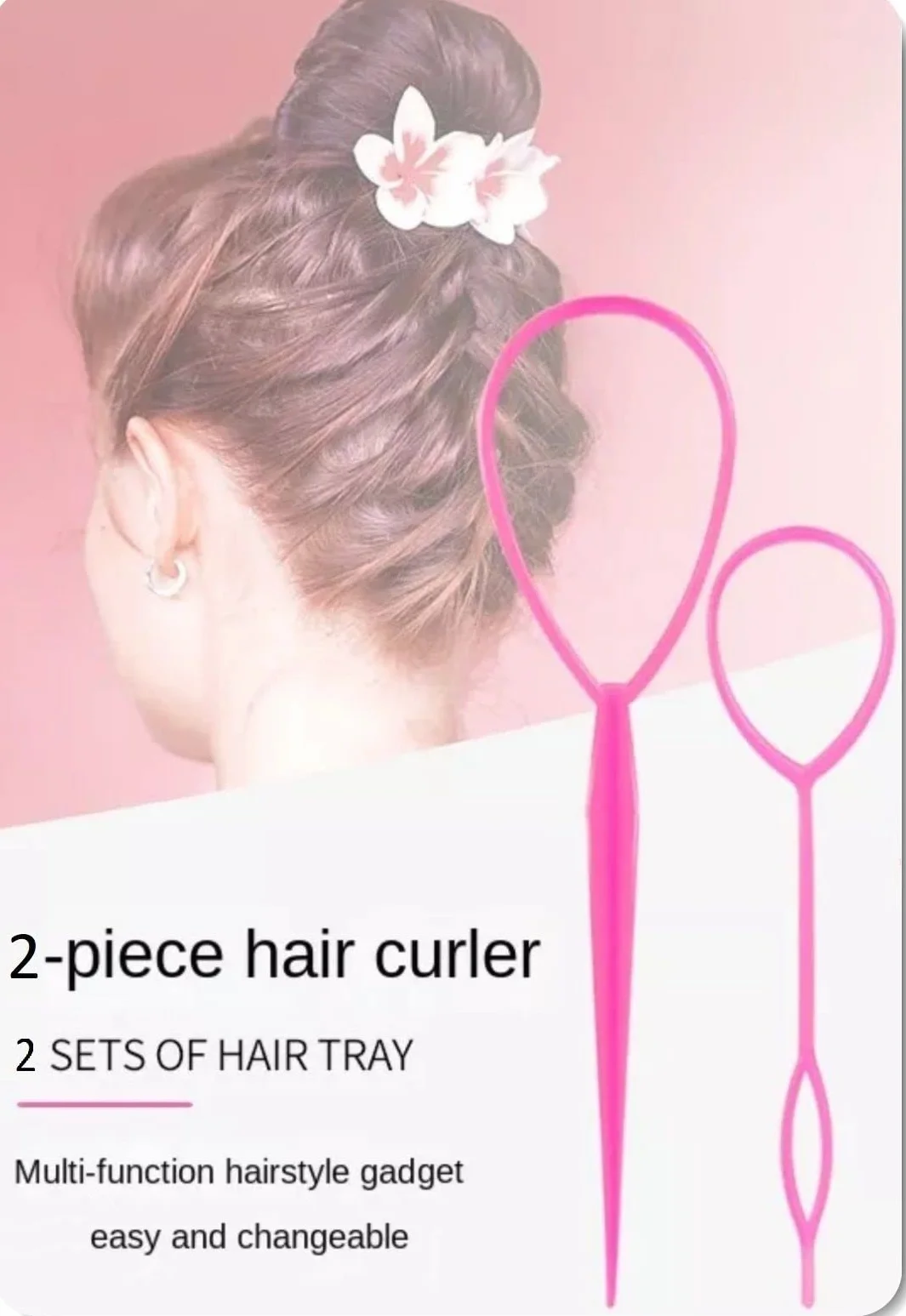 Horquillas para el pelo para trenzas juego de 2 unidades (ROSA FUERTE)