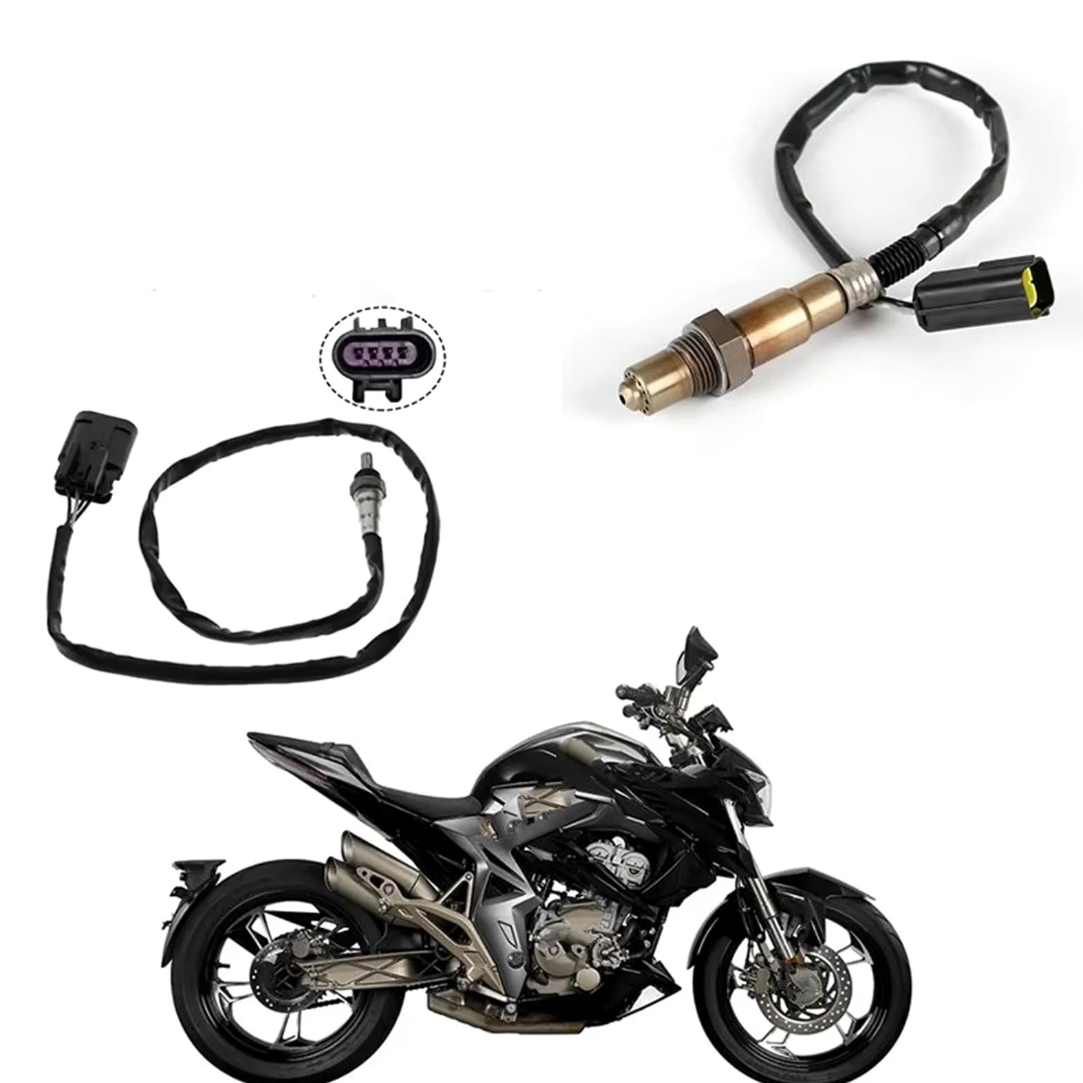 Lambda Sonda O2 Sensor para ZONTES | Para ZT310-RXTV Para ZT250-S R 350R 310V Sensor Oxígeno Tubo Escape(A)