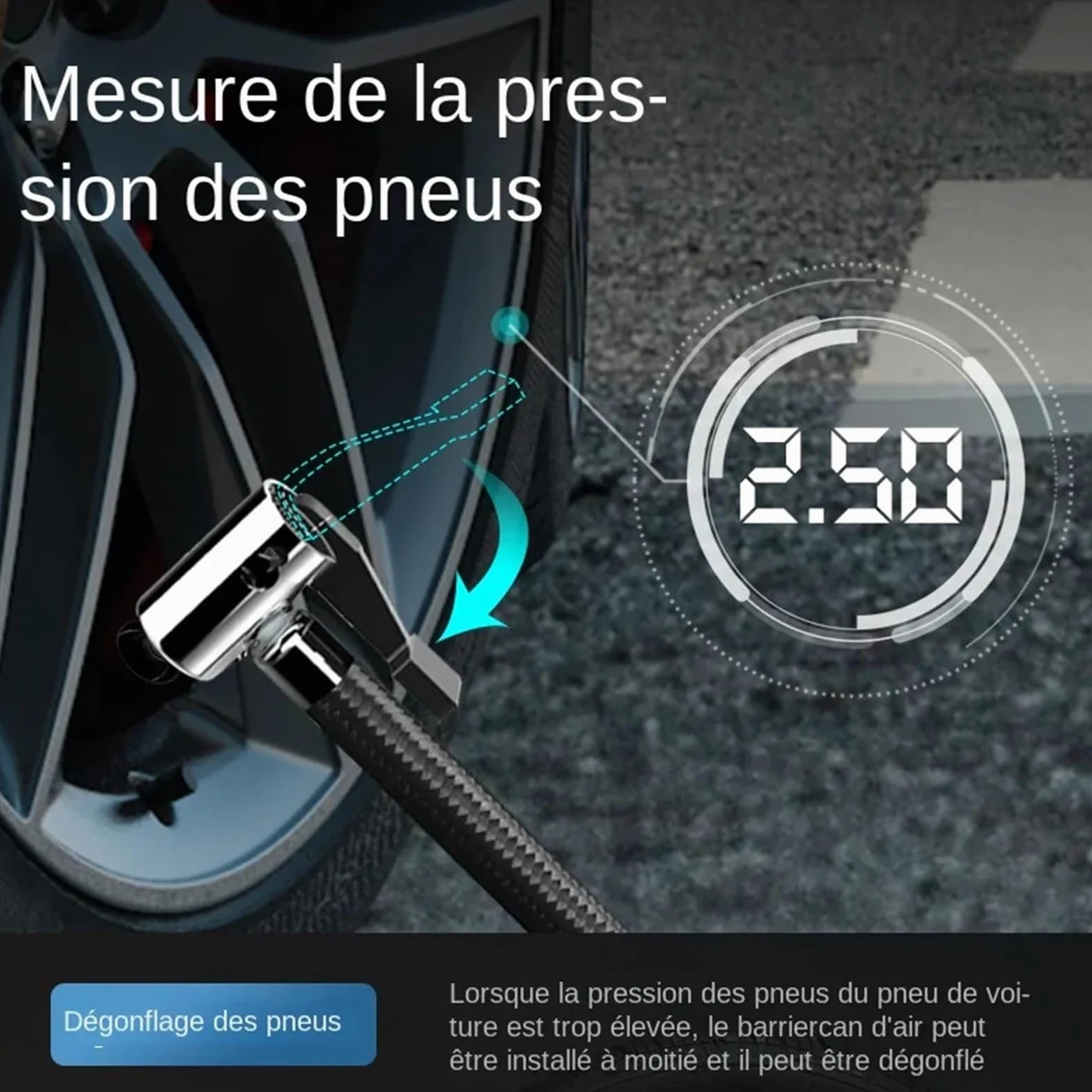 Compresores de Aire portátiles Compresor de Aire portátil para automóvil, Bomba de inflado de neumáticos Digital, lámpara LED, compresor para Motocicleta y Coche Inflador Ruedas Coche