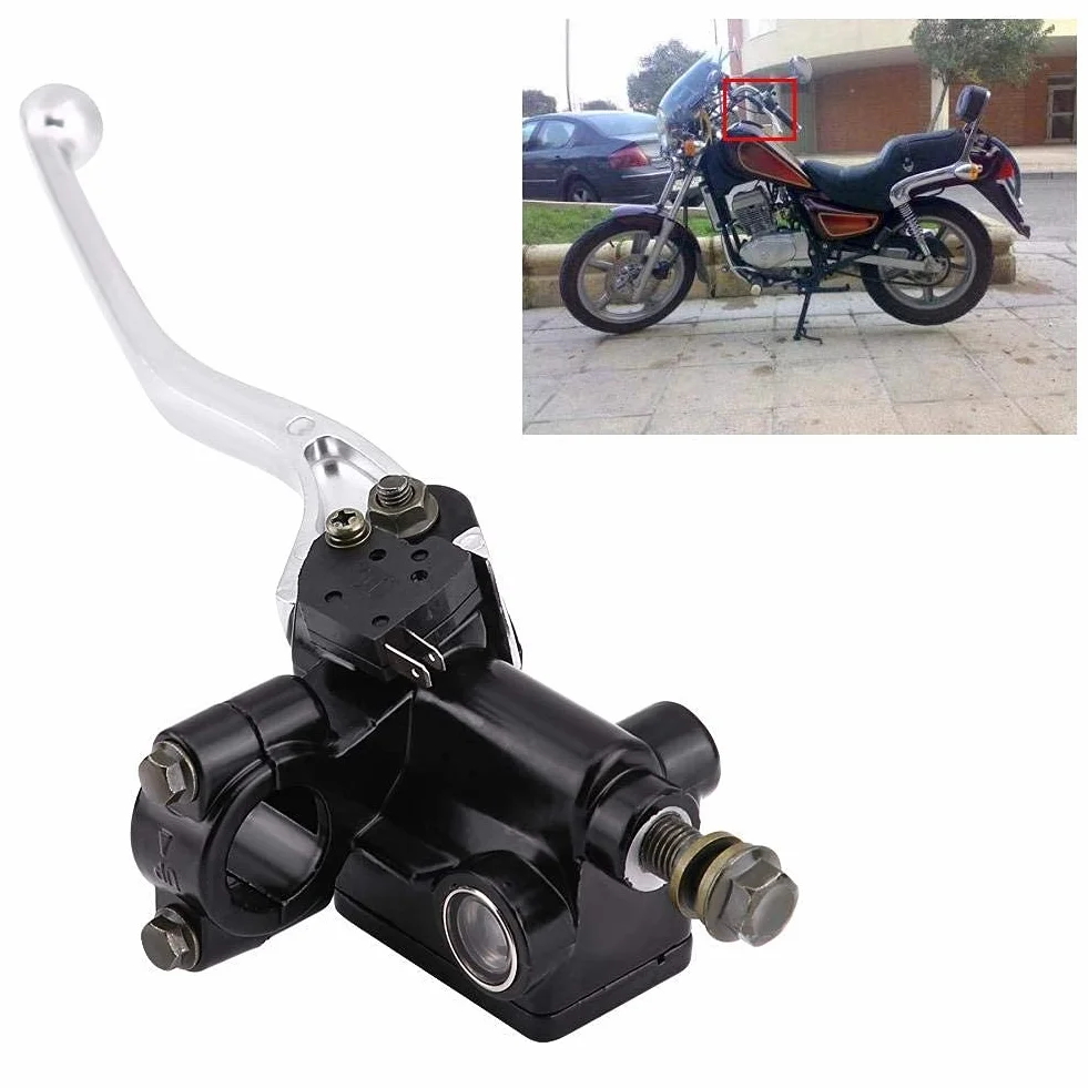 Terisass Maneta de la Motocicleta Embrague Freno, Bomba de palanca de Freno de Motocicleta 7/8" 22 mm Aleación de aluminio Freno delantero Derecho Cilindro Maestro Principal