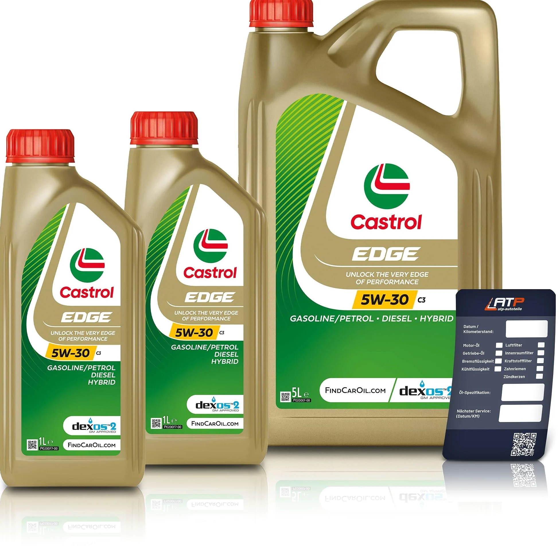 2 x 1 l + 5 l = 7 litros Castrol Edge Titanium fsttm 5 W de 30 C3 Motor de aceite motores de aceite