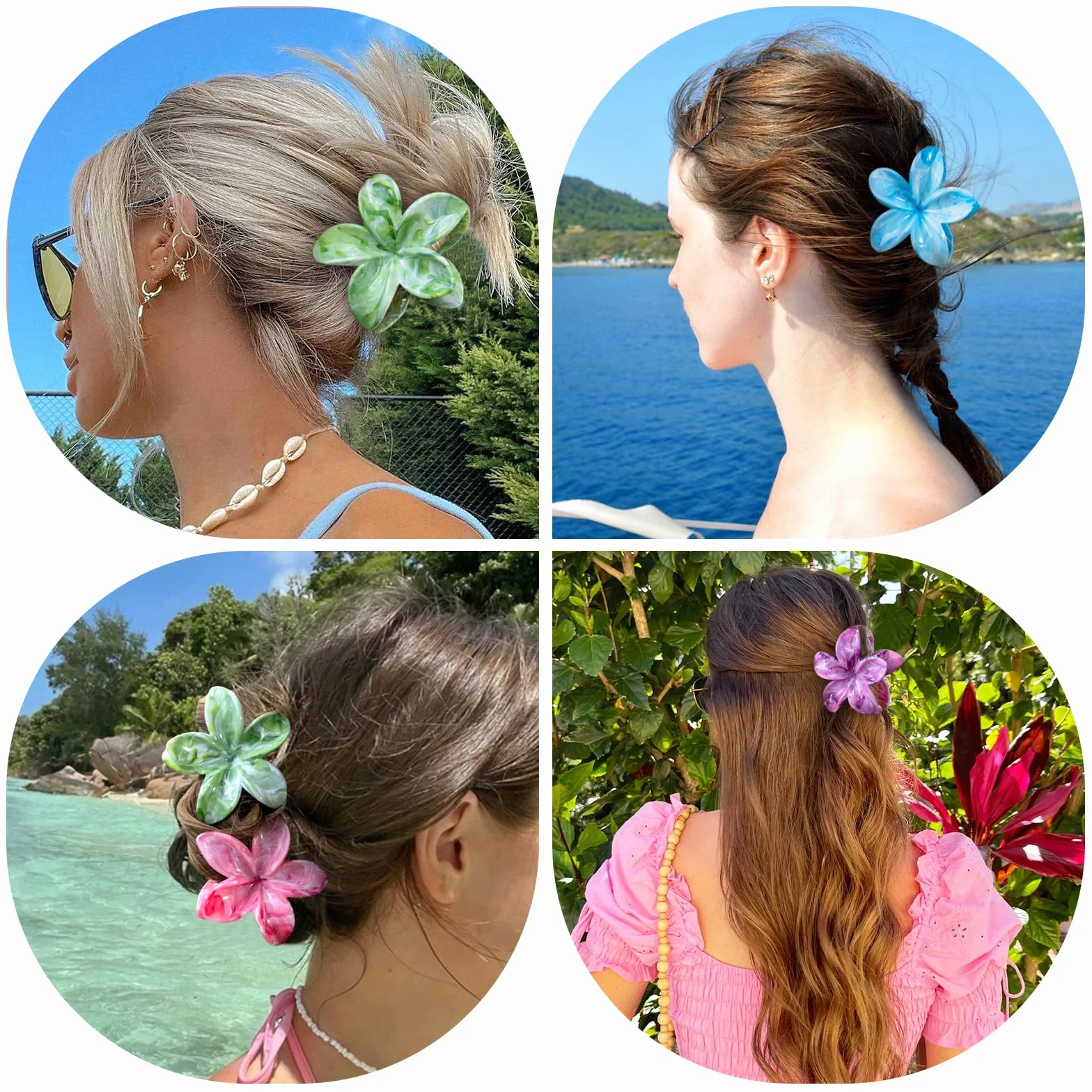 Pinzas Pelo Mujer Flor para Cabello Fino y Grueso, Accesorios Peinar