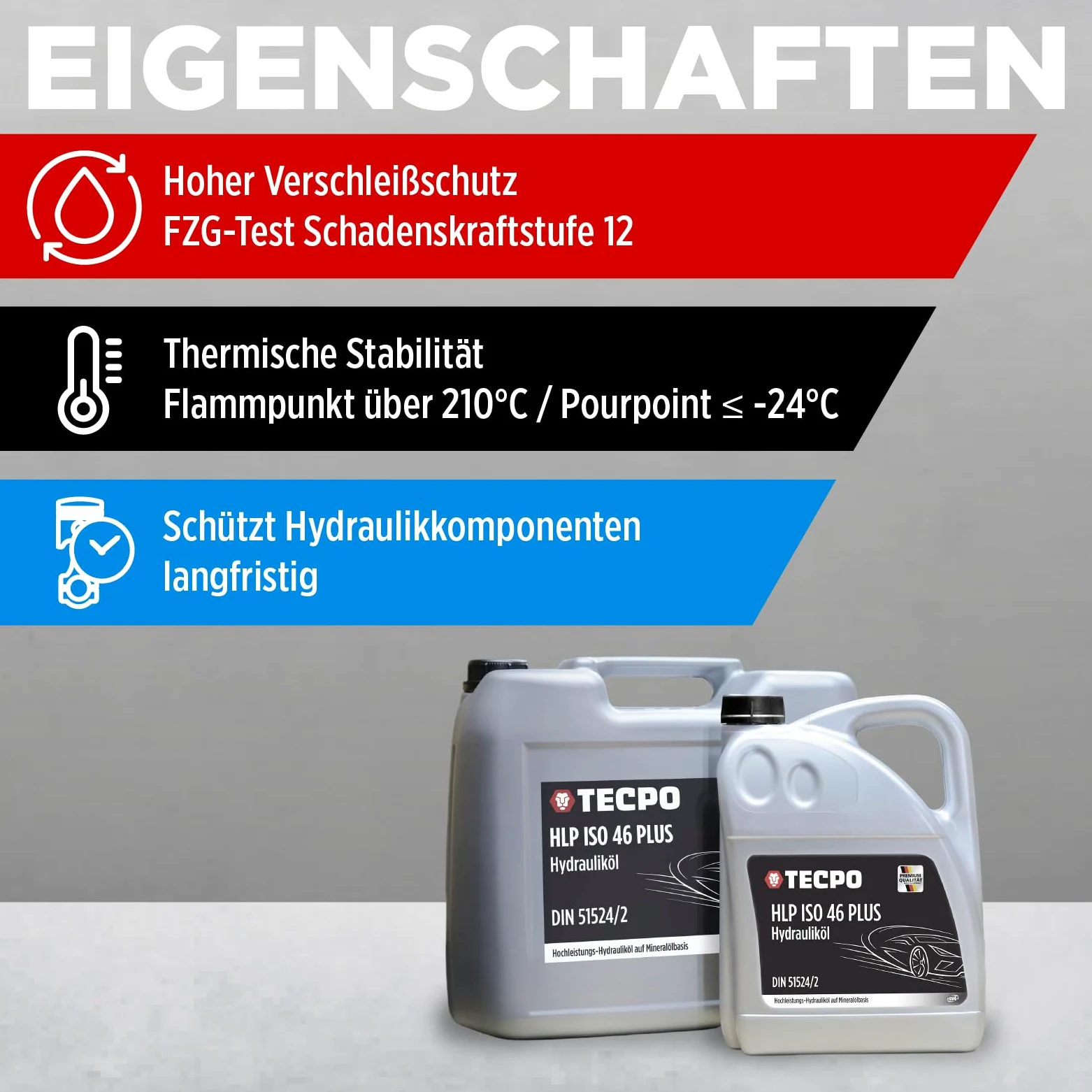 TECPO Aceite hidráulico 20 litros HLP 46 ISO VG viscosidad hidráulico fluido hidráulico fluido hidráulico para alta presión