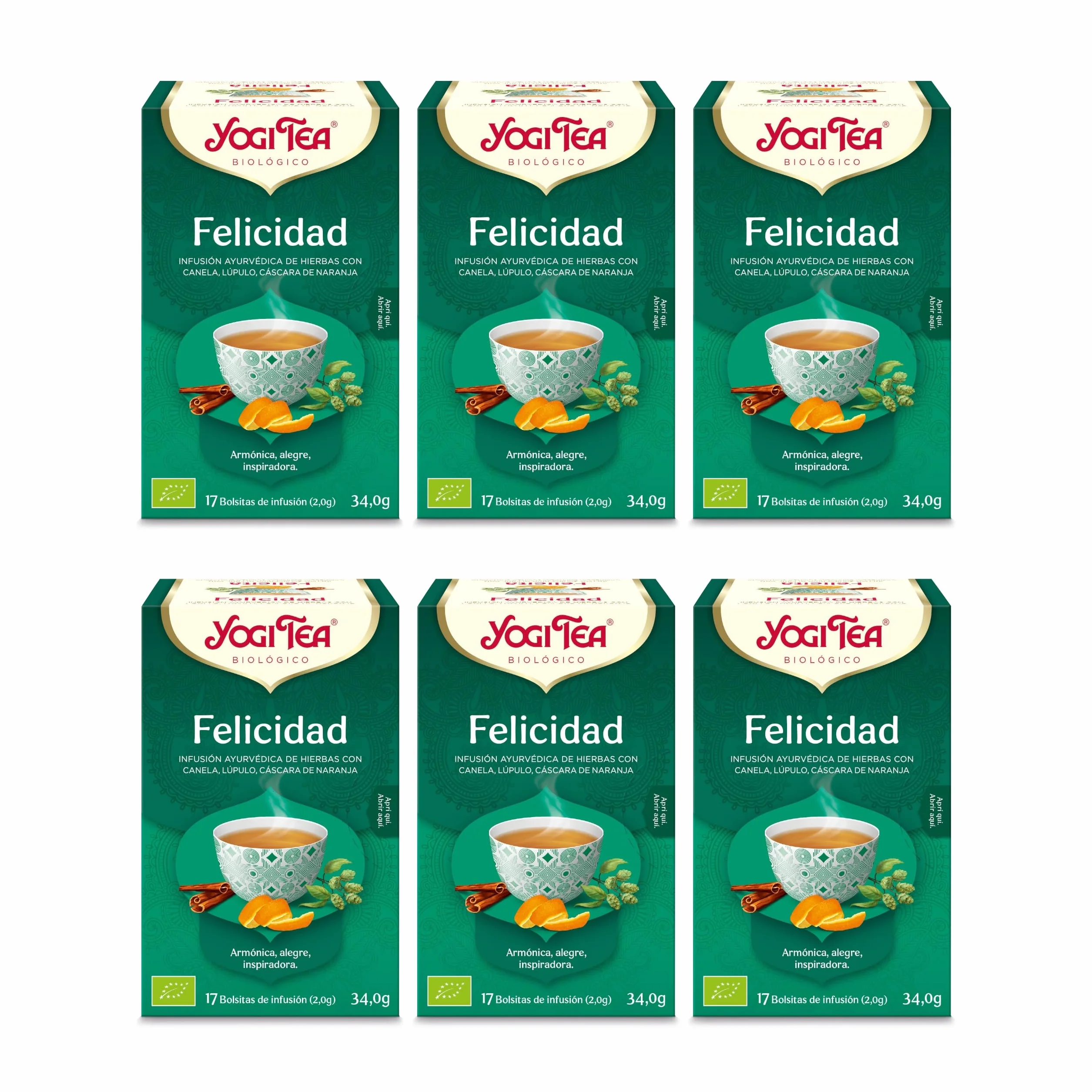 Yogi Tea Felicidad Paquete de 6 x 17 Sobres 102 Sobres