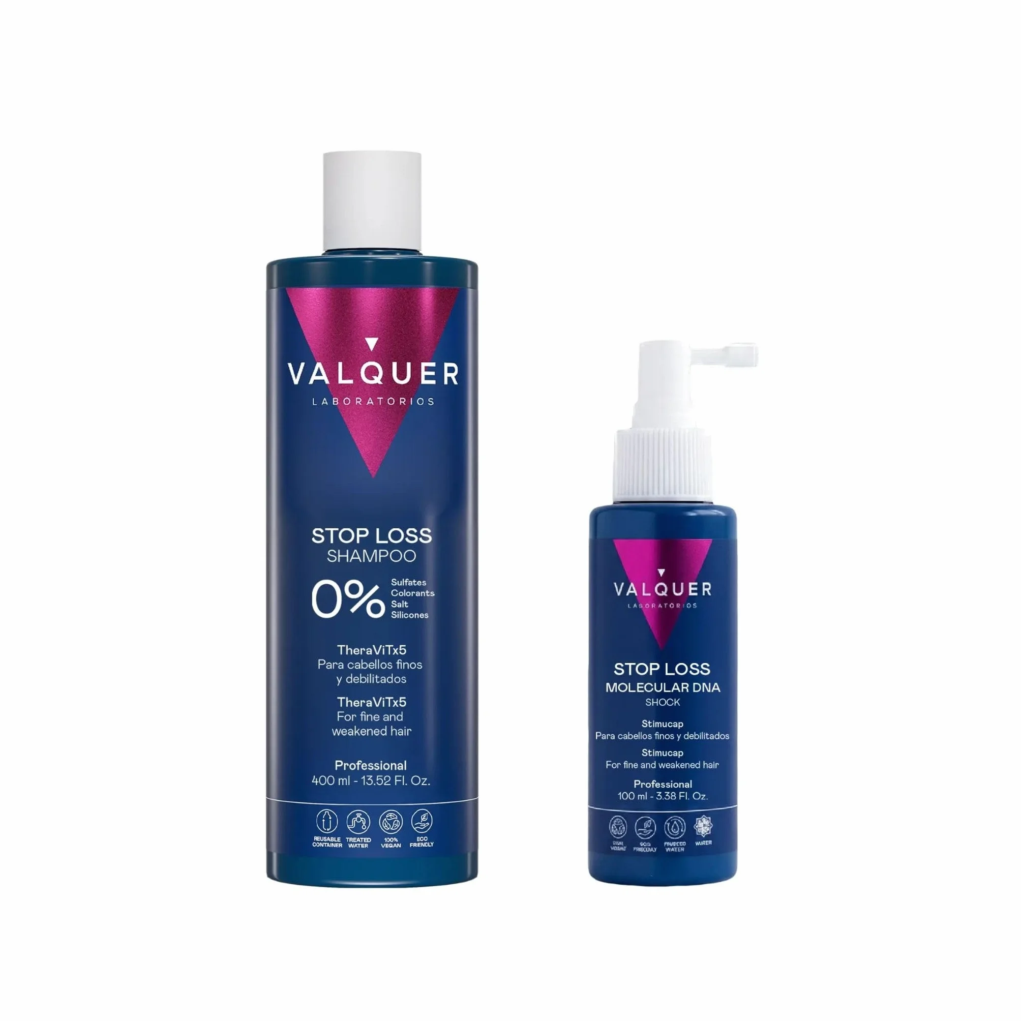 Valquer Pack Anticaída Intensivo Fórmula Zero, Champú 400 ml y Loción Shock 100 ml