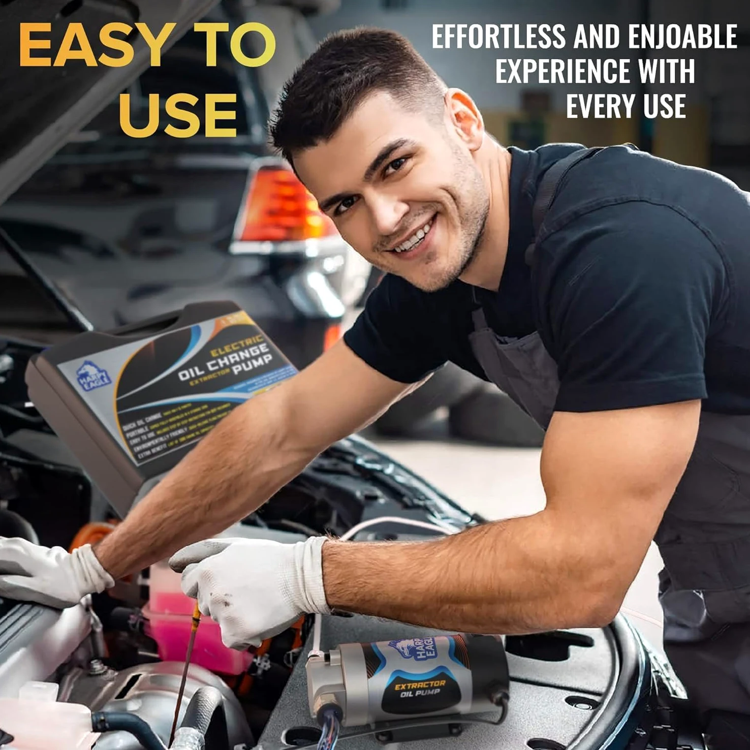 Harpy Eagle Bomba extractora eléctrica de cambio de aceite 12/24 V 100 W, transferencia de succión de fluido portátil para automóviles, barcos, motocicletas, camiones con estuche de almacenamiento