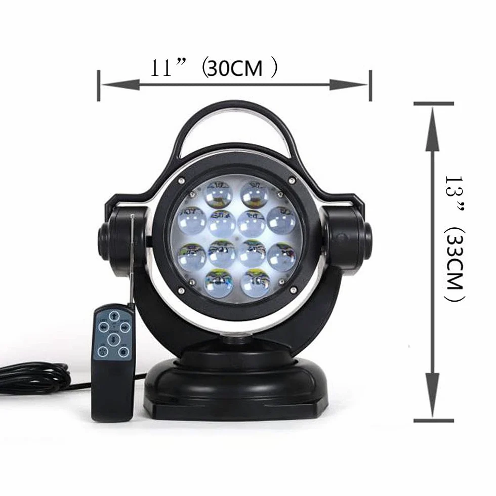 SXMA Luz de búsqueda LED de 60 W con control remoto, rotación de 360 ​​grados, luz de trabajo LED, luces de conducción LED para automóviles, camionetas, barcos