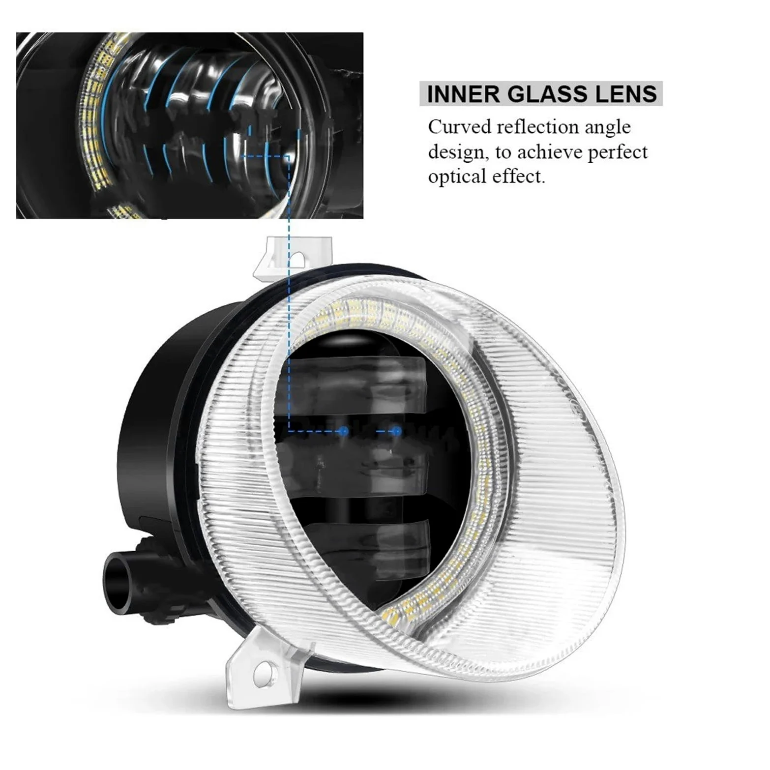 Para VW Para Scirocco 3/III 2008-2014 Canbus Conjunto Lámpara Circulación Diurna Antiniebla Delantera Coche 2 X Luz LED Ojo Ángel DRL Faro Antiniebla