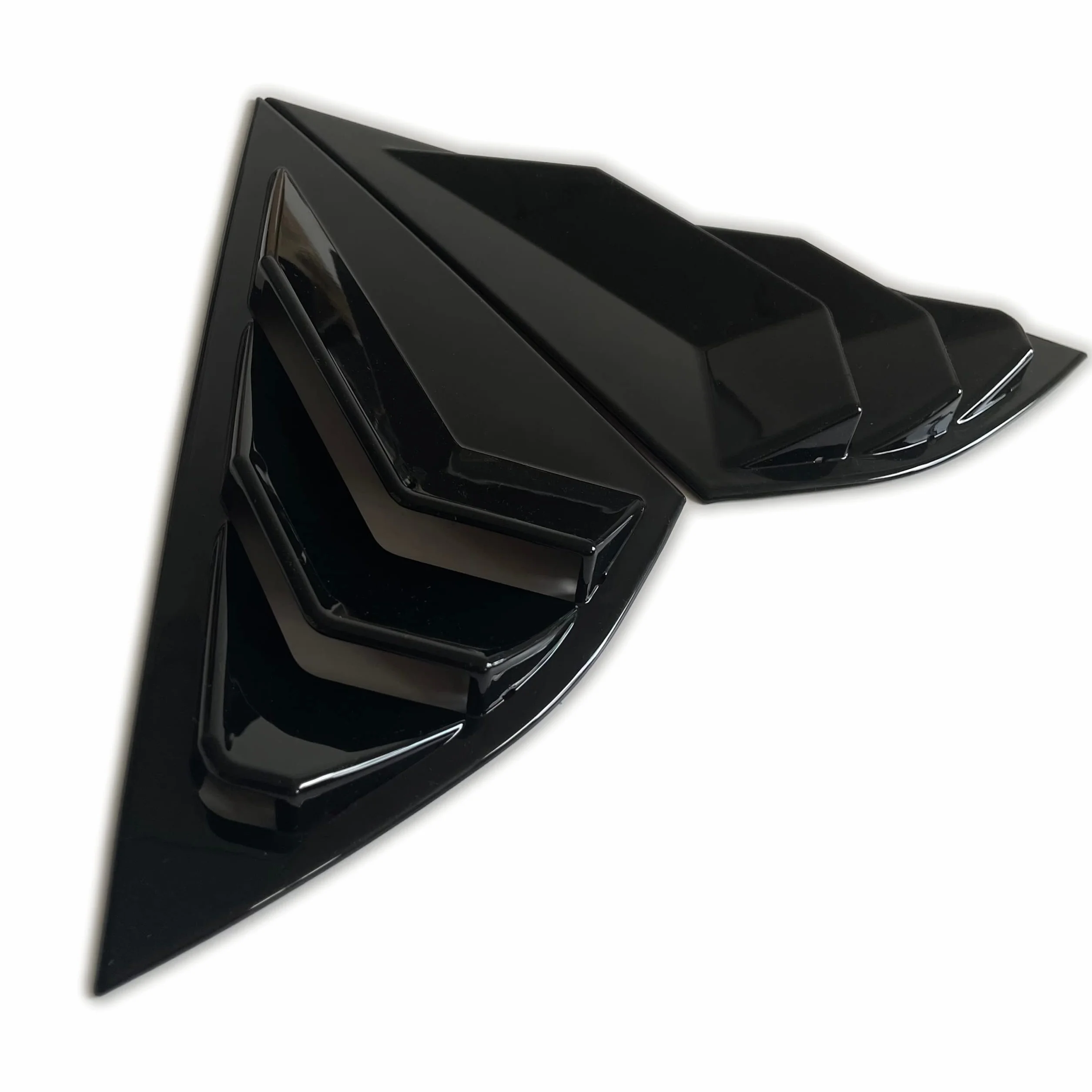 AOSK para Mustang Mach E Cuarto de Ventana Lateral Scoop Louvers Cover Ventana Visor Cubierta ABS (Negro Brillante)