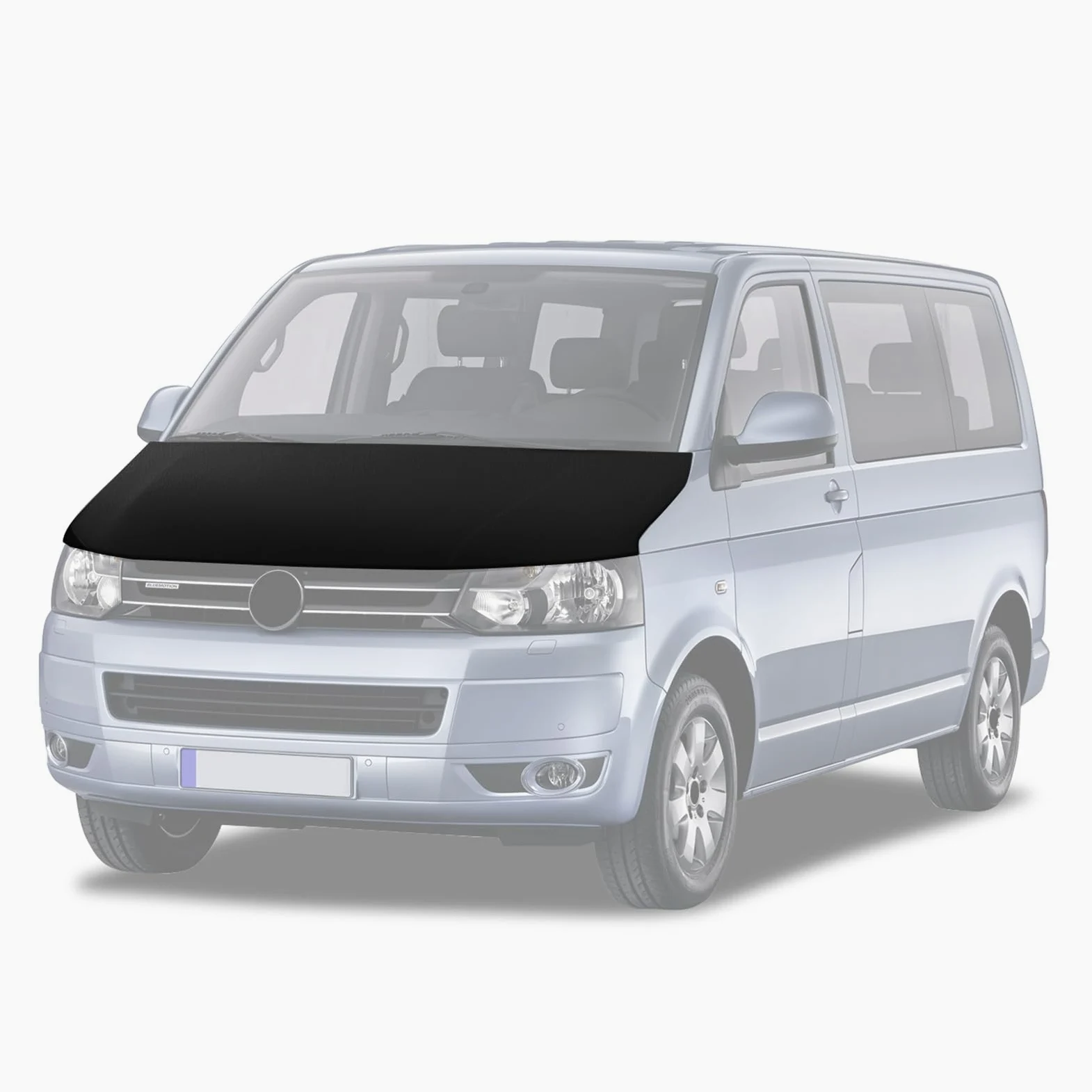 Protector del Capo Compatible con VW T5 Transporter & Caravelle 2003-2009 Protección del Capó Bonnet Bra Tuning - Negro
