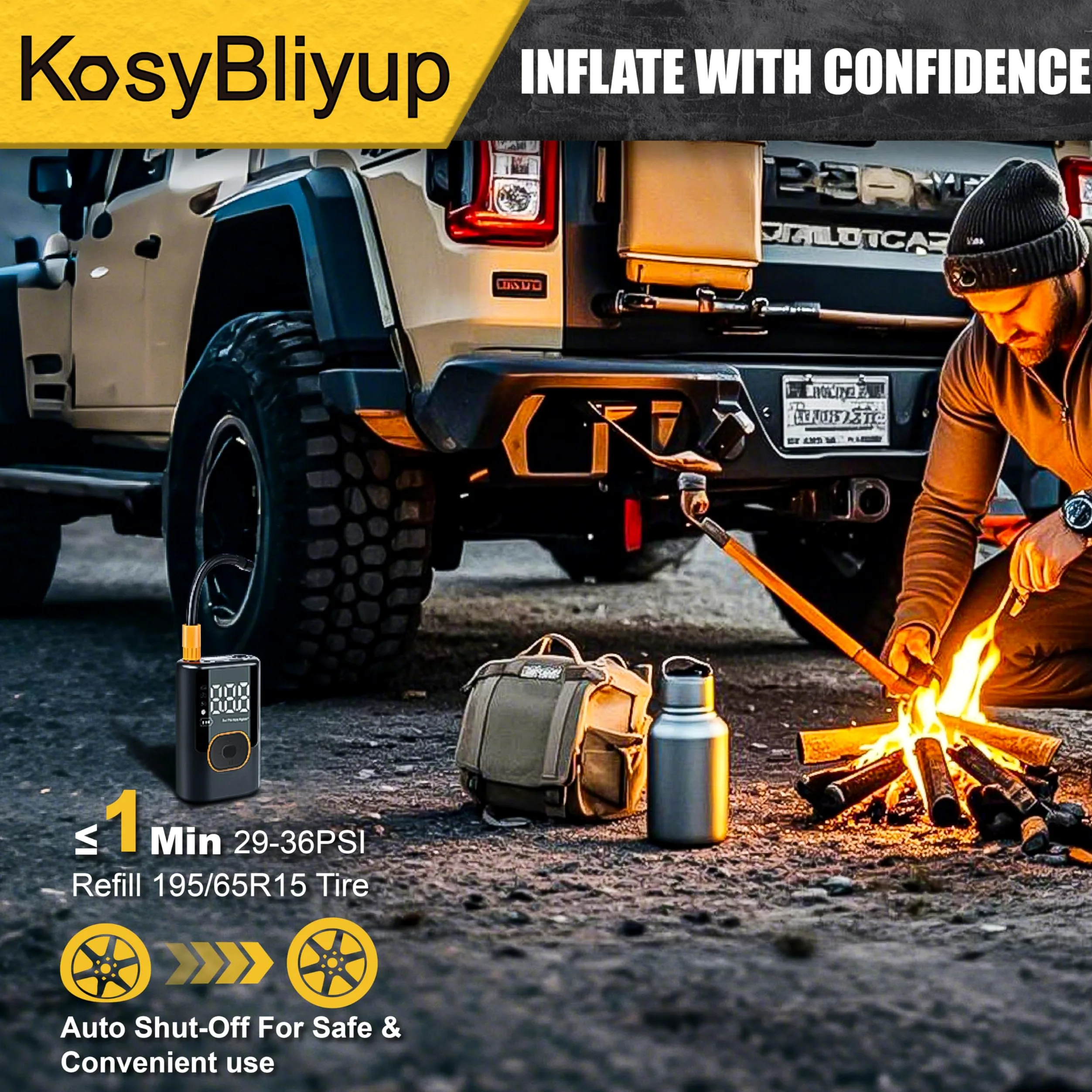 Inflador de neumáticos portátil compresor de aire 150 PSI, bomba de aire inalámbrica para neumáticos de coche, motocicleta, bicicleta, bolas con manómetro, luz LED, apagado automático