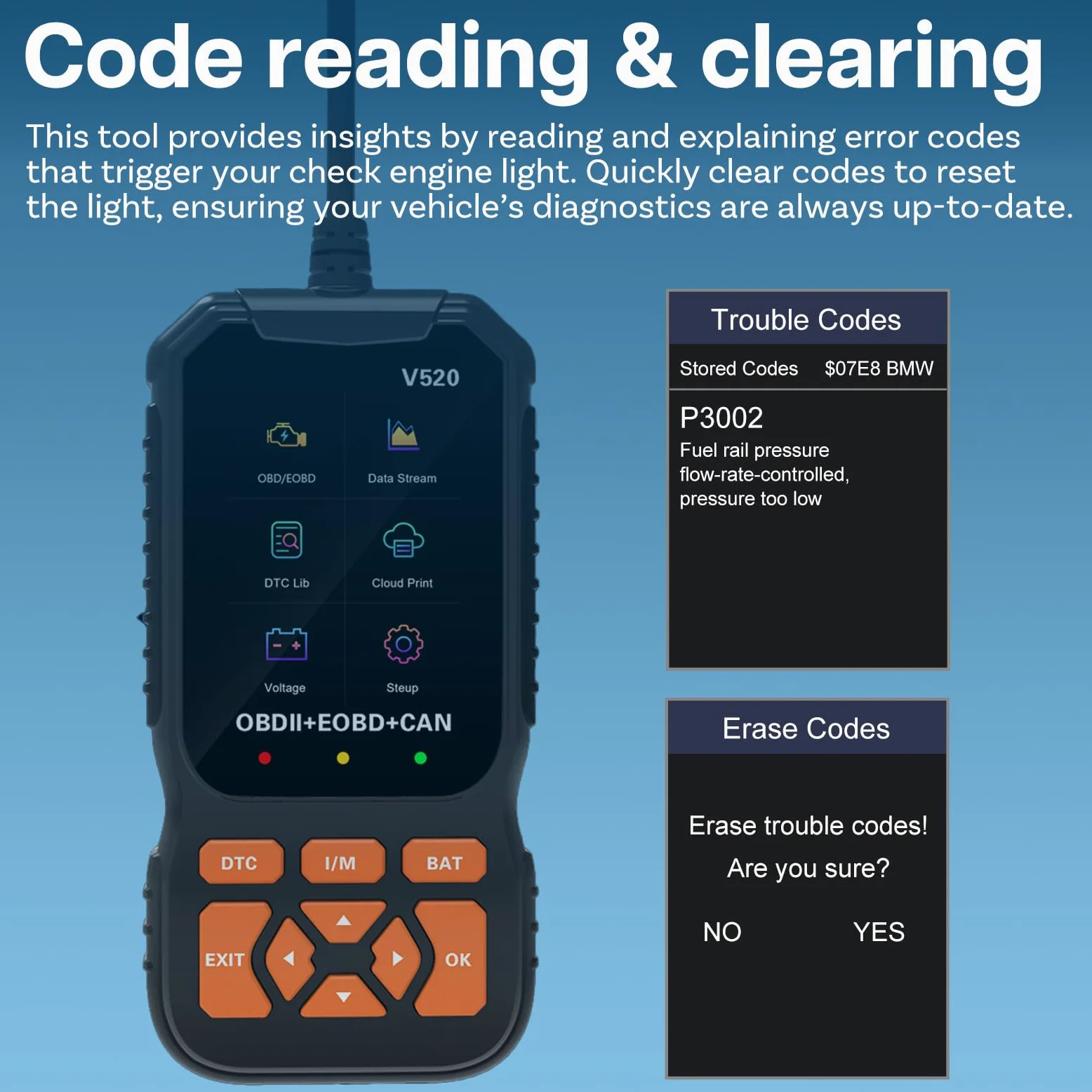 OBD2 Diagnosis Herramienta Diagnóstico por MMOBIEL - Lector Códigos Check Engine con Reset, I/M Readiness, Modo 6/8 y más – Car OBDII/EOBD Diagnosis Lector Código para Coches Aptos al Protocolo OBD2