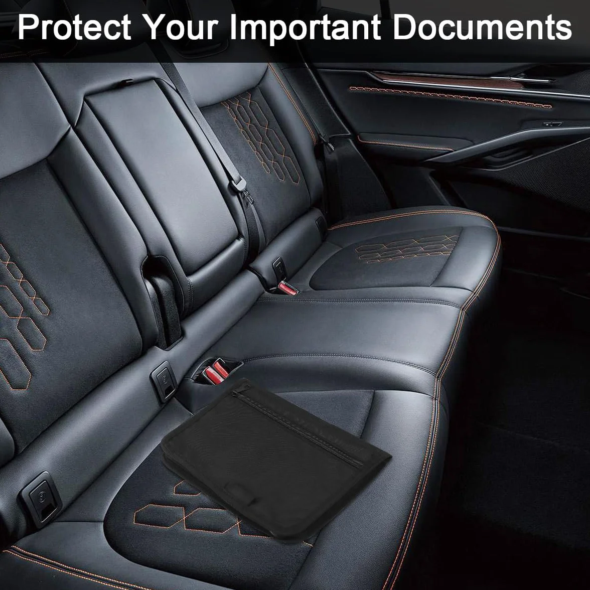 Carpeta de Coche Organizador de Guantera, Organizador Portátil de Documentos Bolsa de Almacenamiento de Documentos para Gafas de Sol, Tarjeta de Identificación