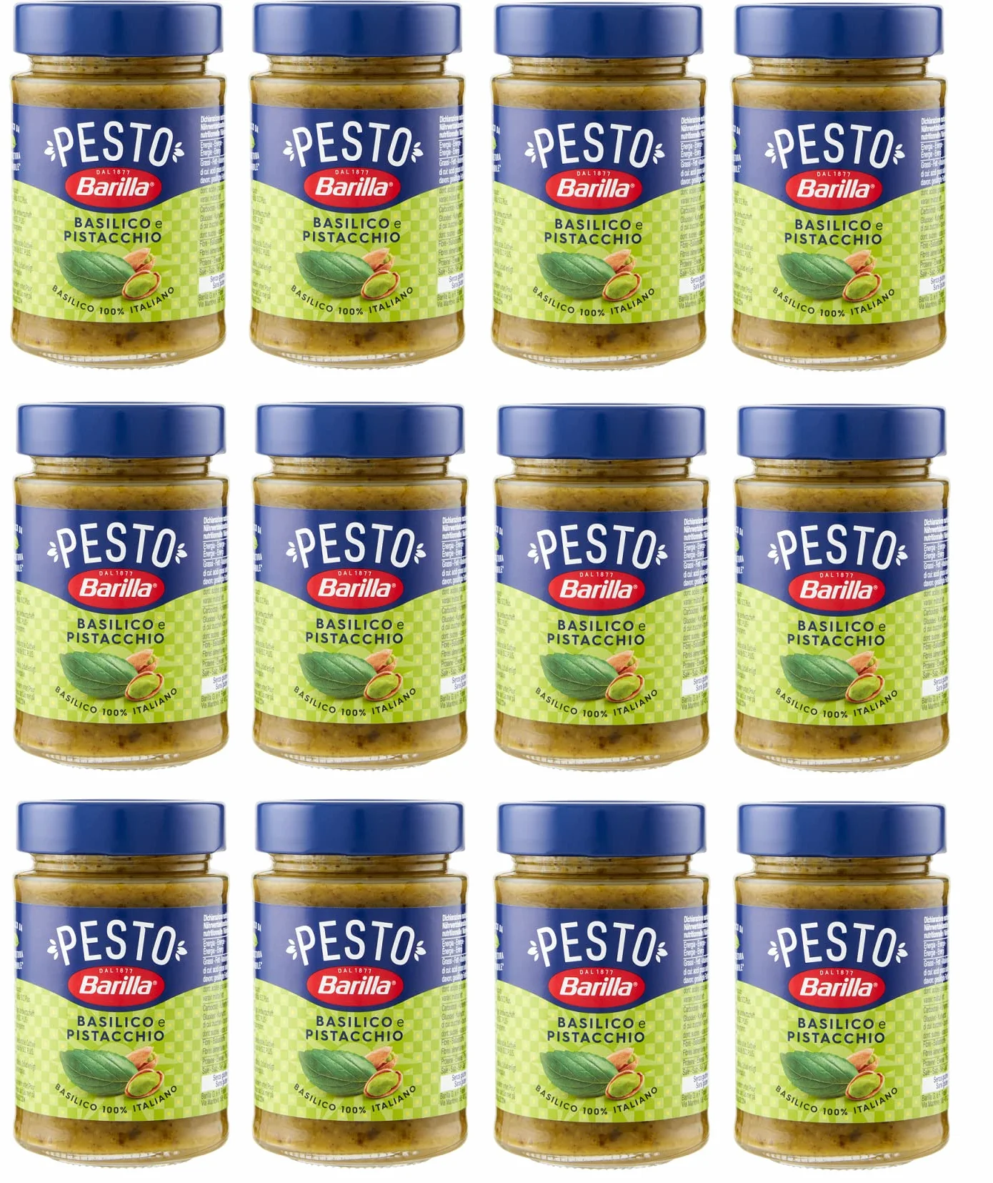 Barilla Pesto Basilico e Pistacchio 190 g Salsa Italiana Sin Gluten