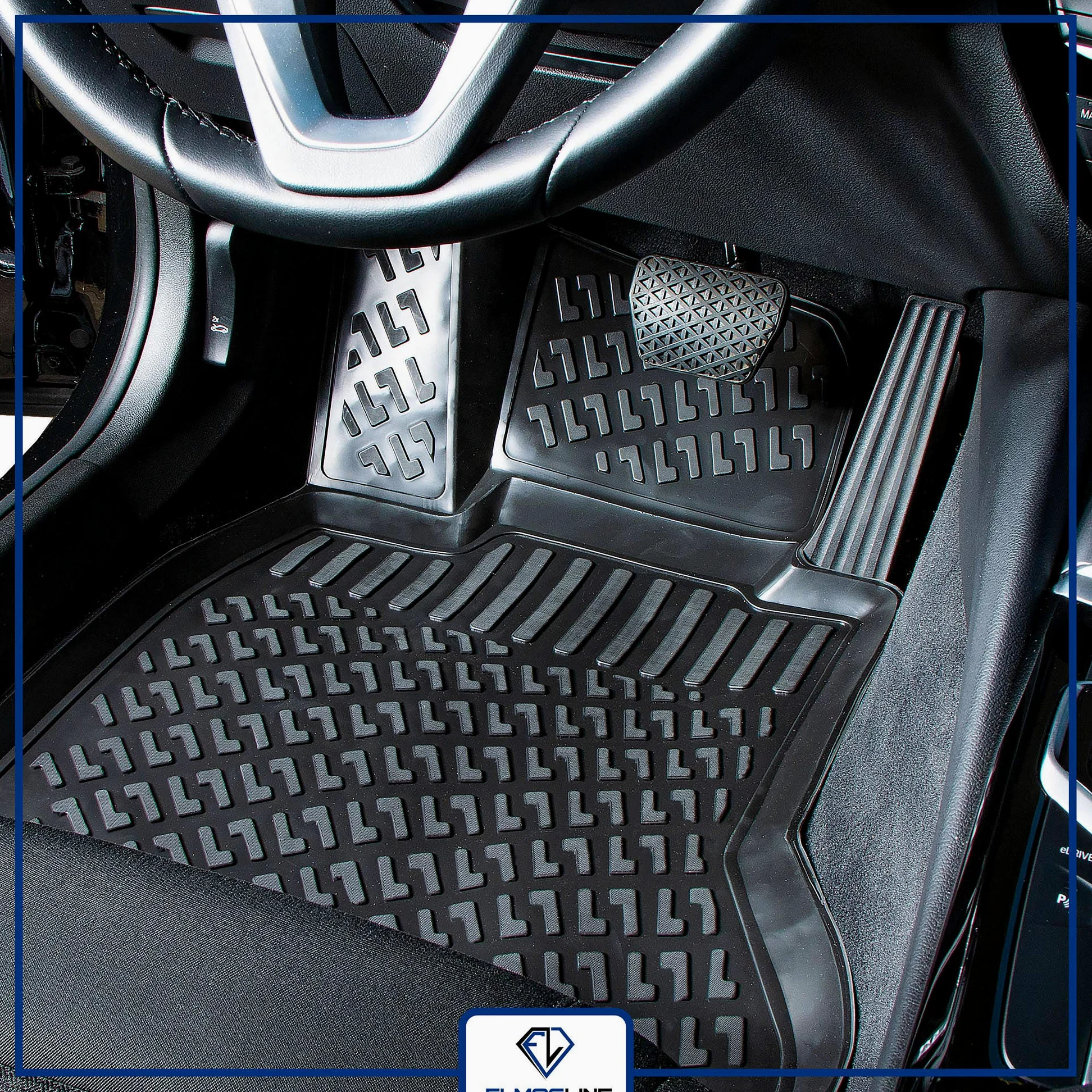 Elmasline Juego de alfombrillas de goma 3D para Seat Leon 1 (1M1) 1999-2006 | Alfombrillas con borde extra alto