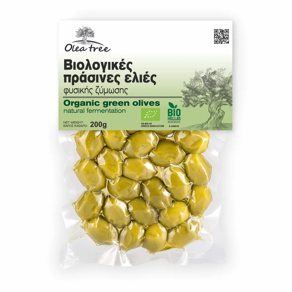 Olea Tree Aceitunas Verdes Ecológicas con Fermentación Natural 3 x 200 g Total 600 g Orgánicas Sin Conservantes