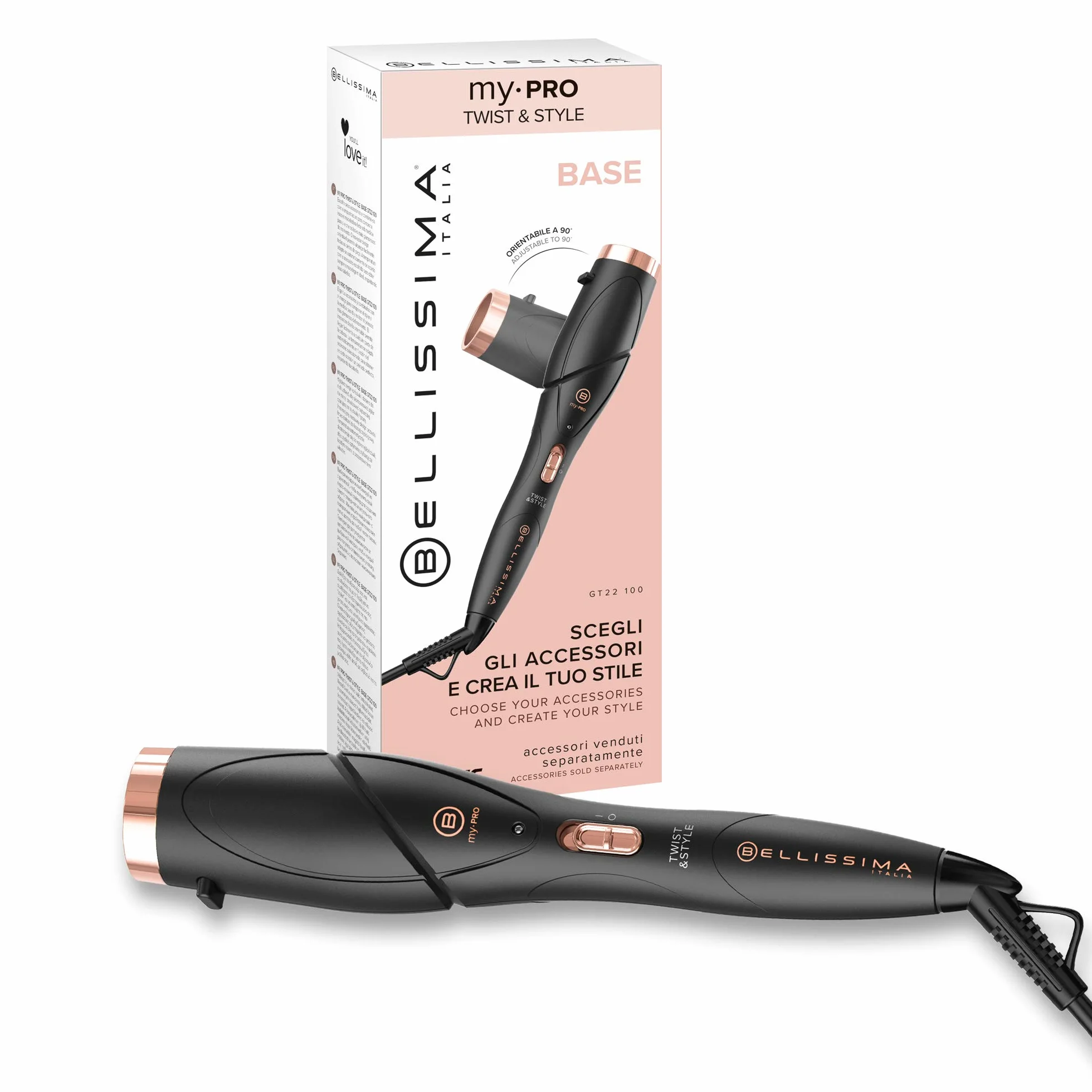 Bellissima Imetec My Pro Twist & Style GT22 100 Base para moldeadora de pelo temperatura automática giro 90º