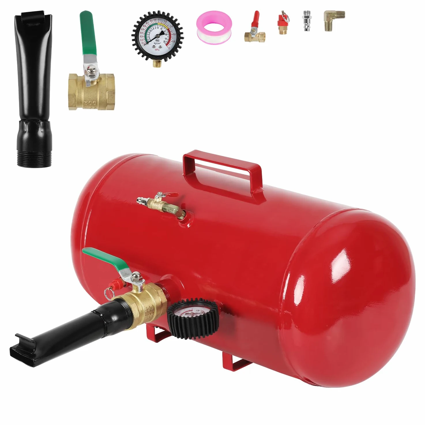 Inflador de neumáticos de 40 L, 300 x 595 mm, presión de trabajo 8 bar, máx. 10 bar, para coches, camiones, caravanas y vehículos todo terreno