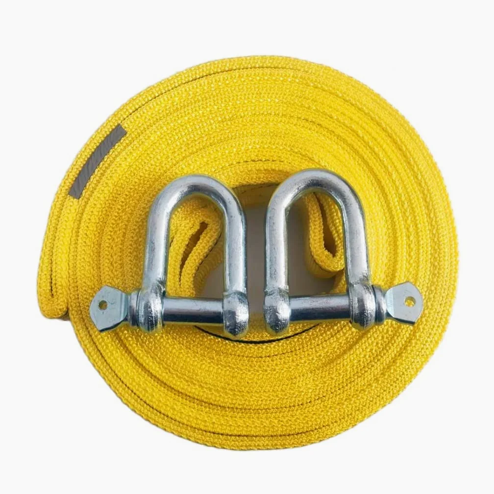 Cuerda de remolque Correa de remolque de alta resistencia Dos ganchos de seguridad Vehículo de servicio pesado Cuerda de remolque Recuperación en carretera Cable de remolque Correa de cabrestante